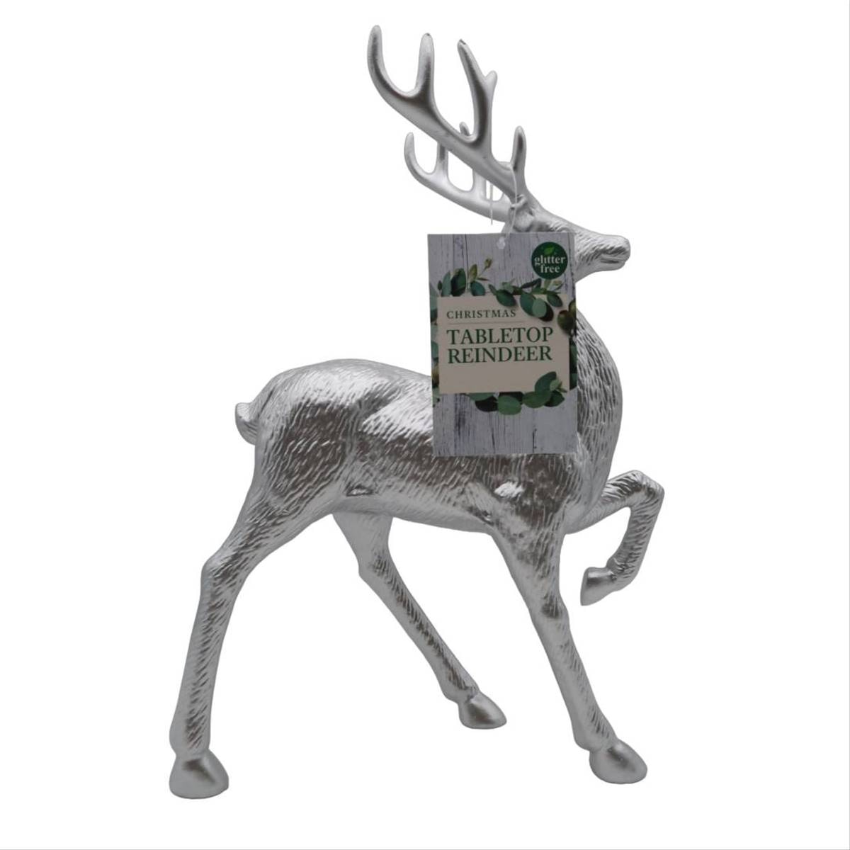Christmas Large Metallic Reindeer Silver 