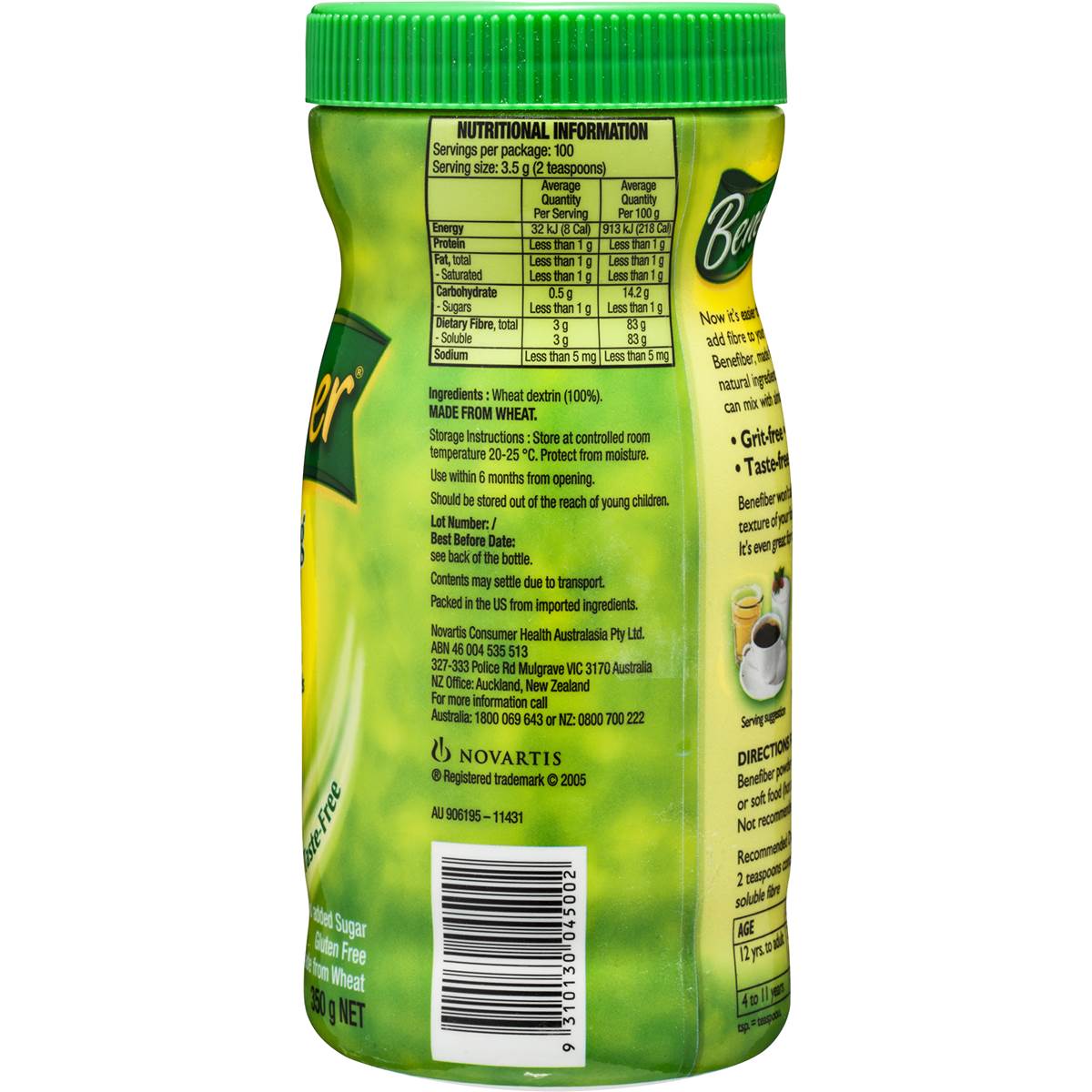 Benefiber Laxatives Dietary Powder Fibre 350g Woolworths