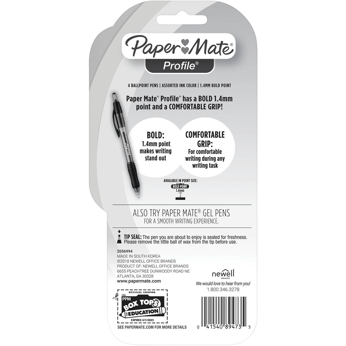 Paper Mate Profile 1.0mm Ballpoint Pens Assorted Colours 4 Pack ...