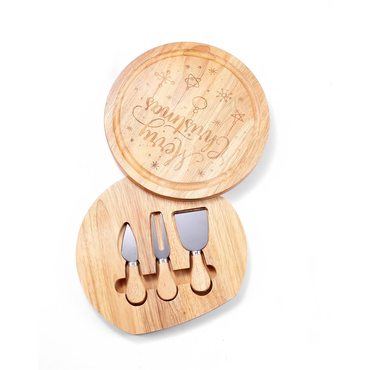 Christmas Wooden Cheese Board & Knife Set Each Woolworths