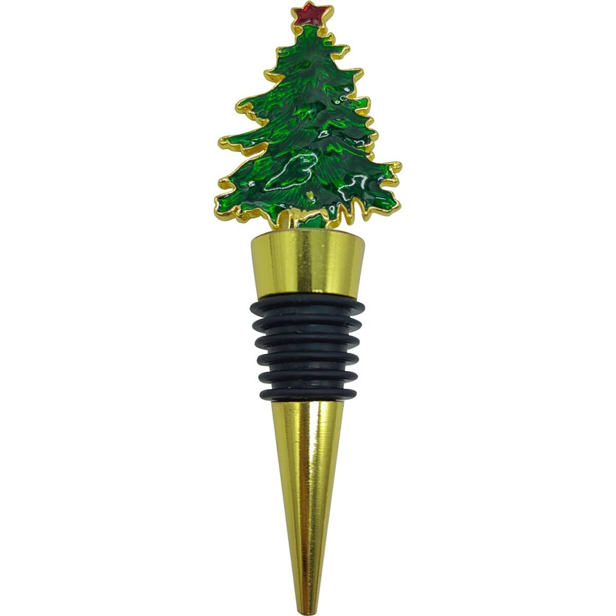 Christmas Wine Stopper Christmas Tree Gold Each Woolworths