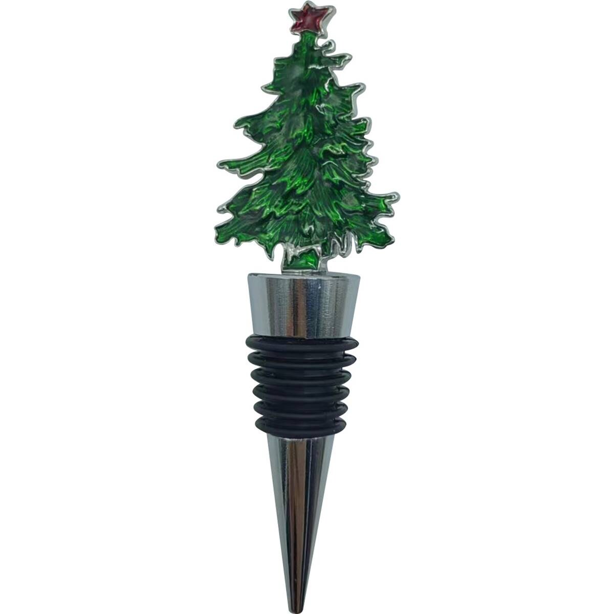 Christmas Wine Stopper Christmas Tree Silver Each Woolworths