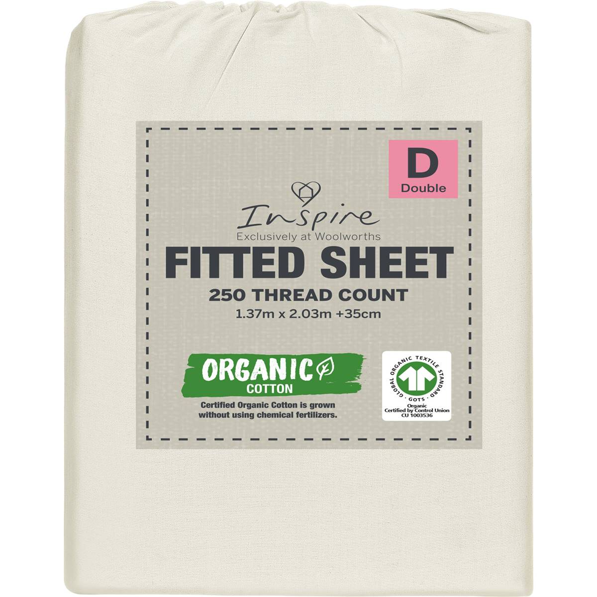 Inspire 250 Thread Count Cotton Fitted Sheet Double Bed Assorted Each