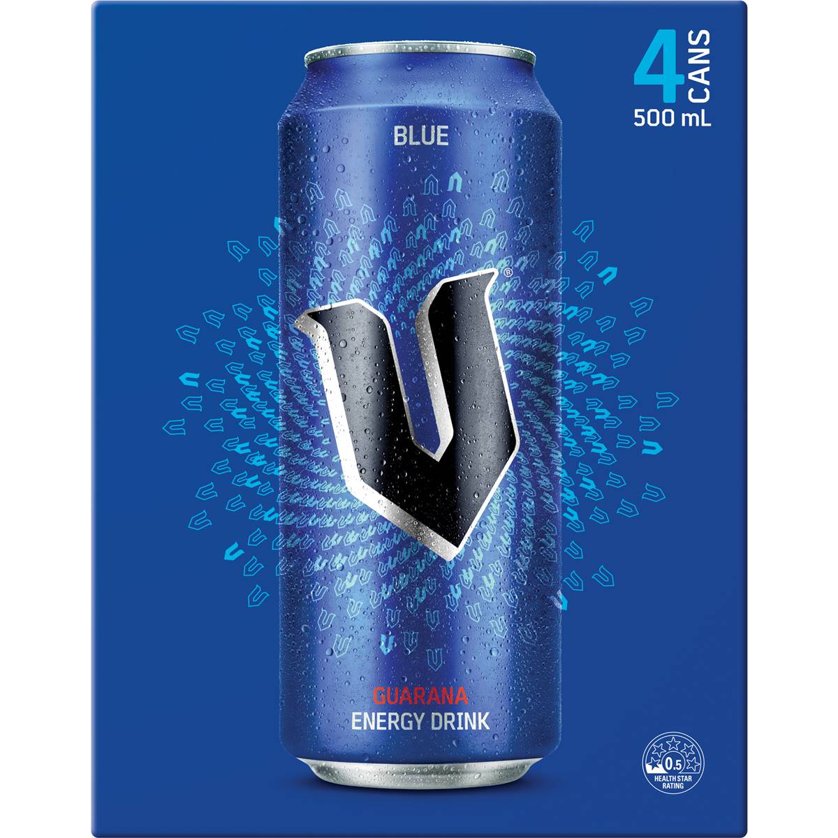 V Energy Blue Energy Drink Cans 500ml X 4 Pack | Woolworths