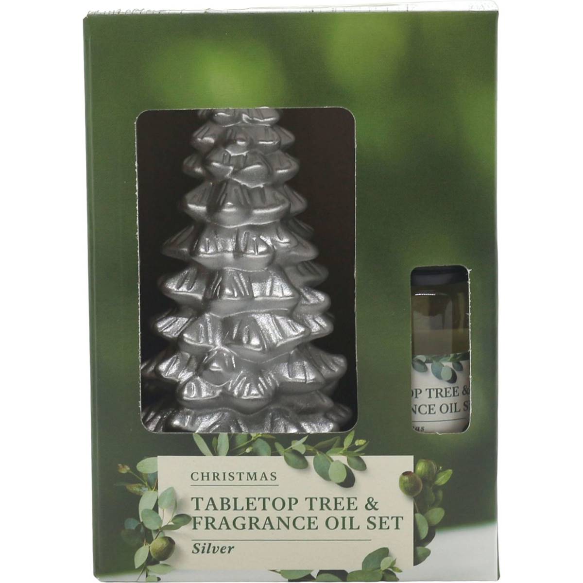 Christmas Tabletop Tree And Fragrance Oil Set Green Each Woolworths 3716