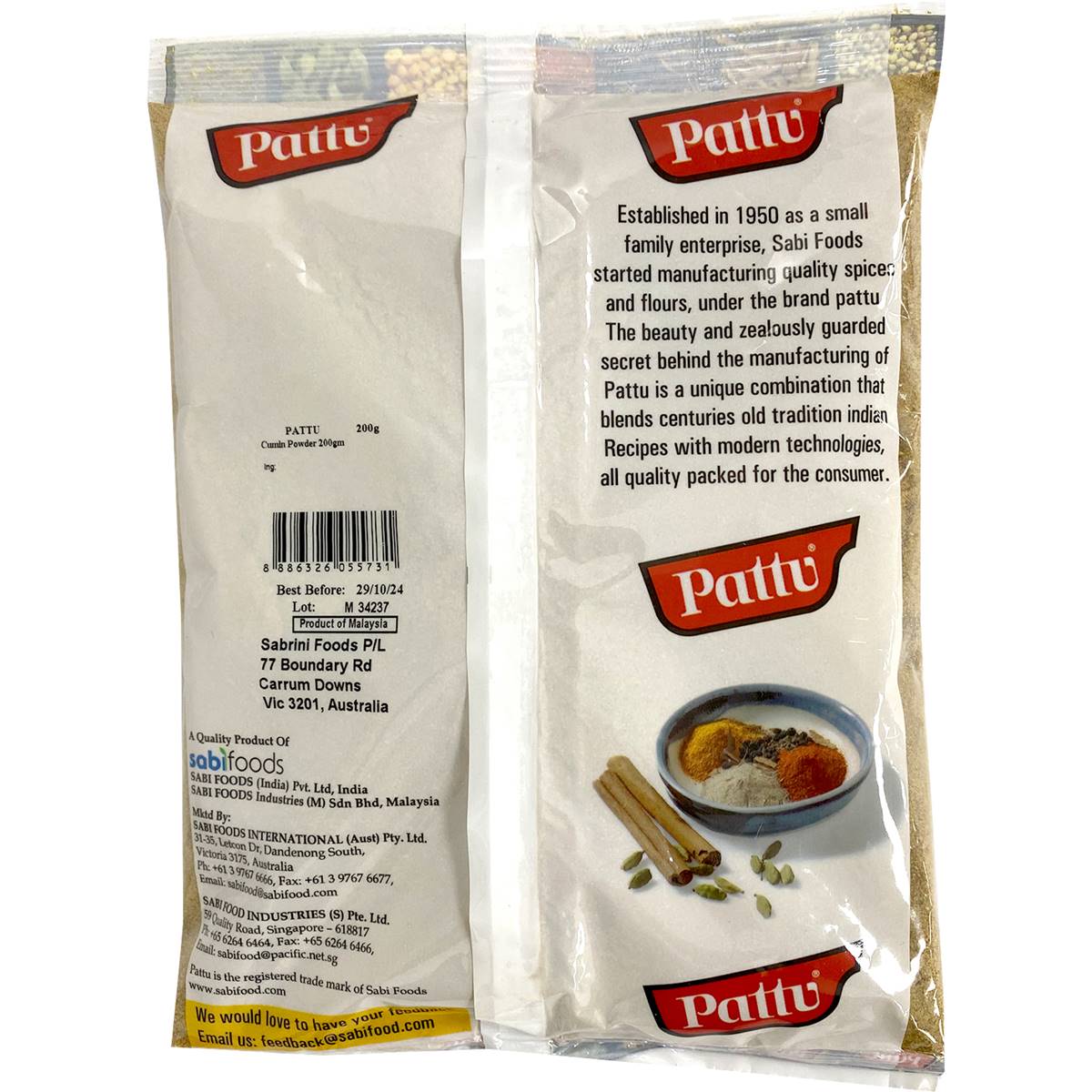 Pattu Cumin Powder 200g Woolworths