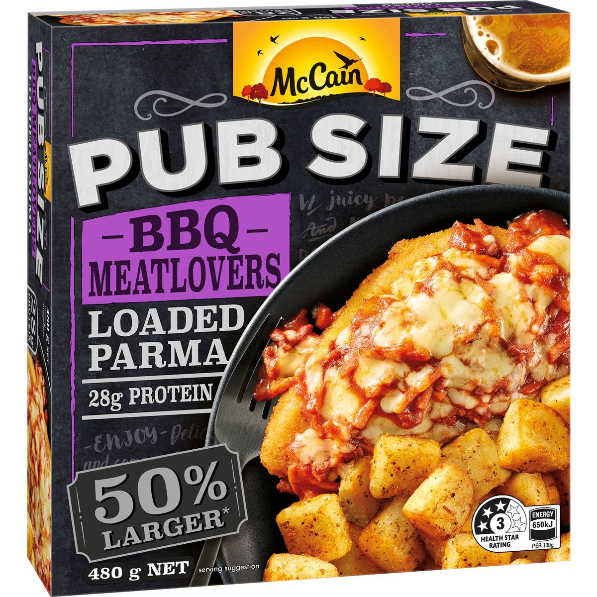 Mccain Pub Size Bbq Meatlovers Loaded Parma 480g Woolworths