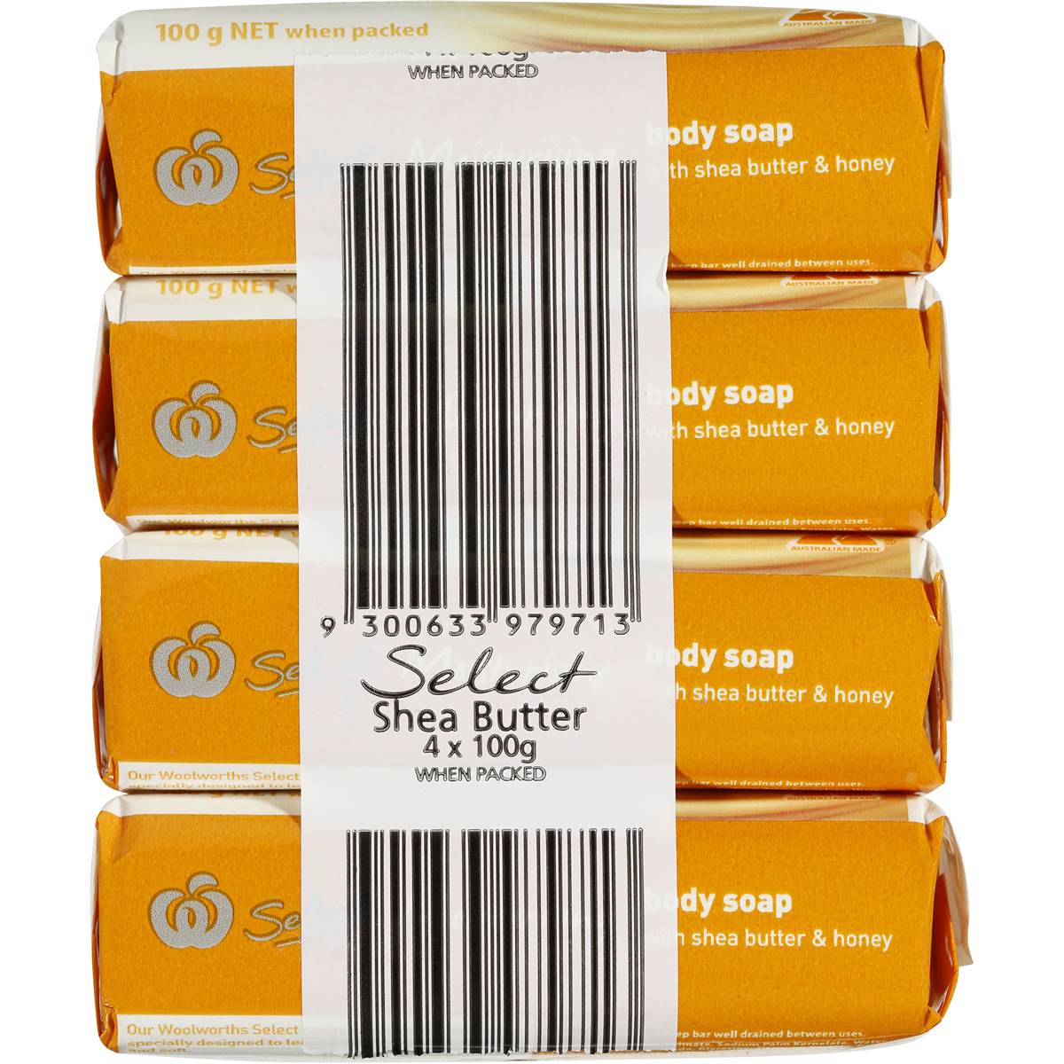 Select Soap Bar Shea Butter & Honey 4x100g Woolworths