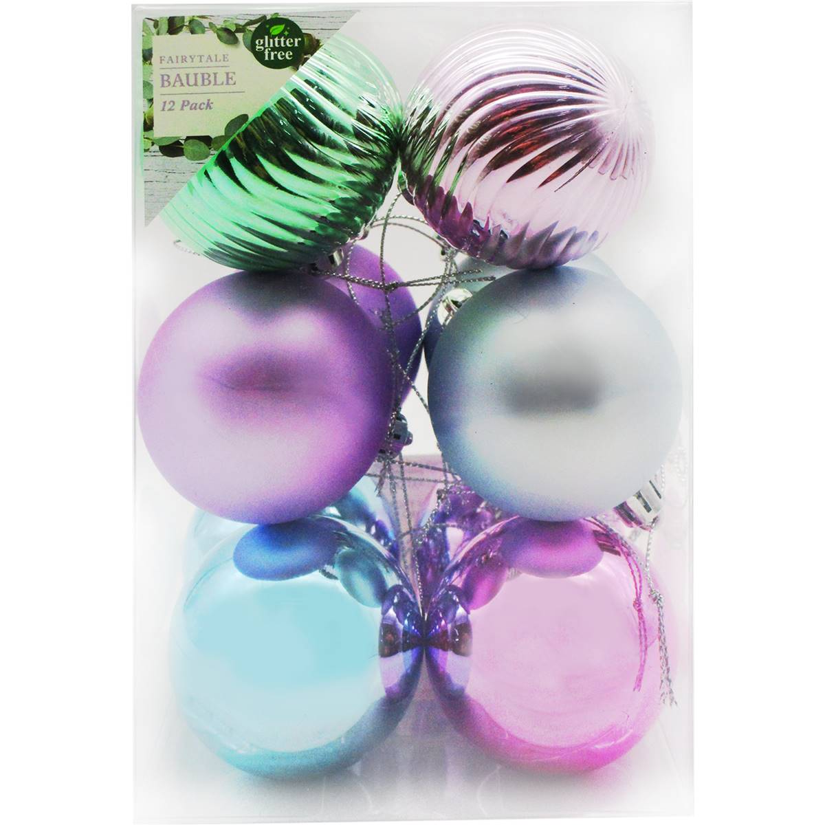 Christmas Baubles 60mm Mixed Pastel 