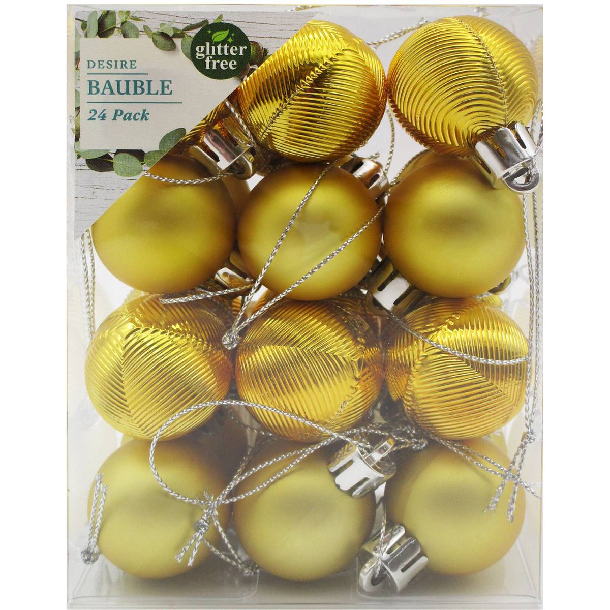 Christmas Decoration 30mm Baubles Gold 24 Pack | Woolworths