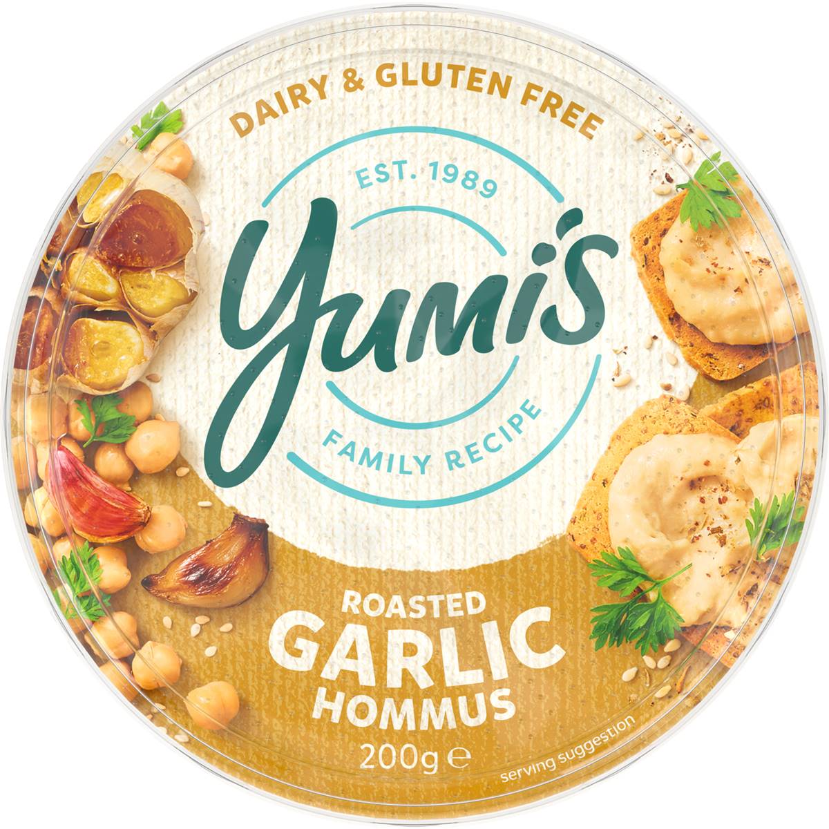 Yumi's Hommus Roasted Garlic 200g | Woolworths