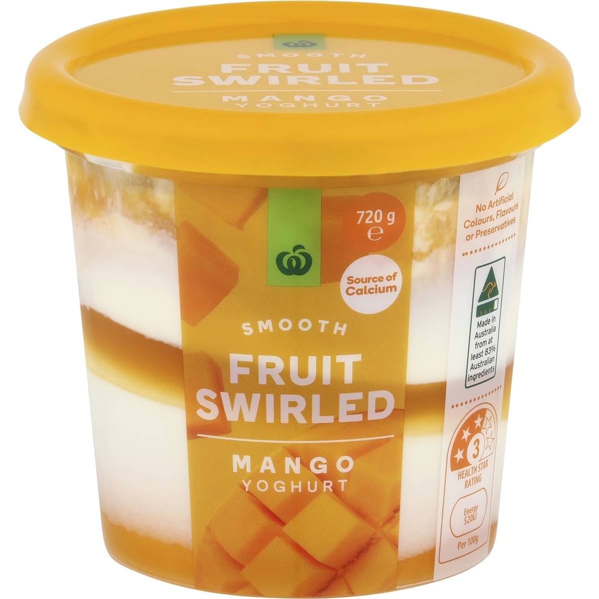 Woolworths Fruit Swirled Mango Yoghurt
