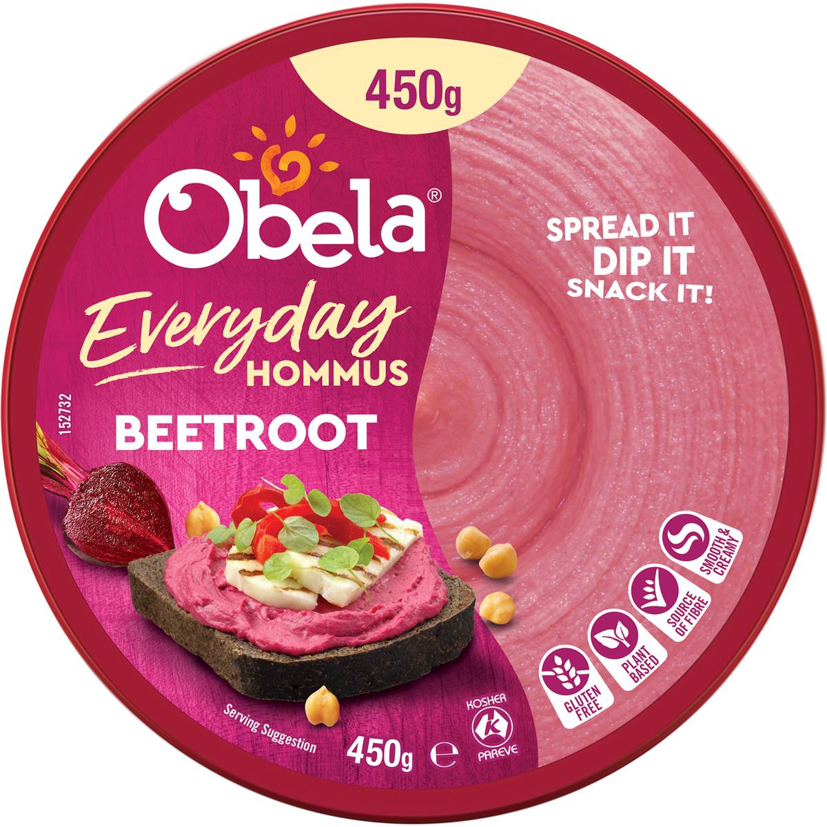 Obela Beetroot Hommus 450g | Woolworths