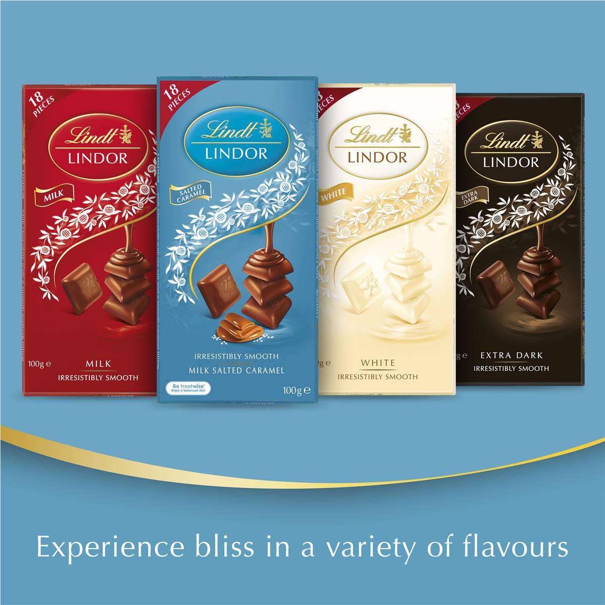 Lindt Lindor Milk Salted Caramel Chocolate Block 100g | Woolworths