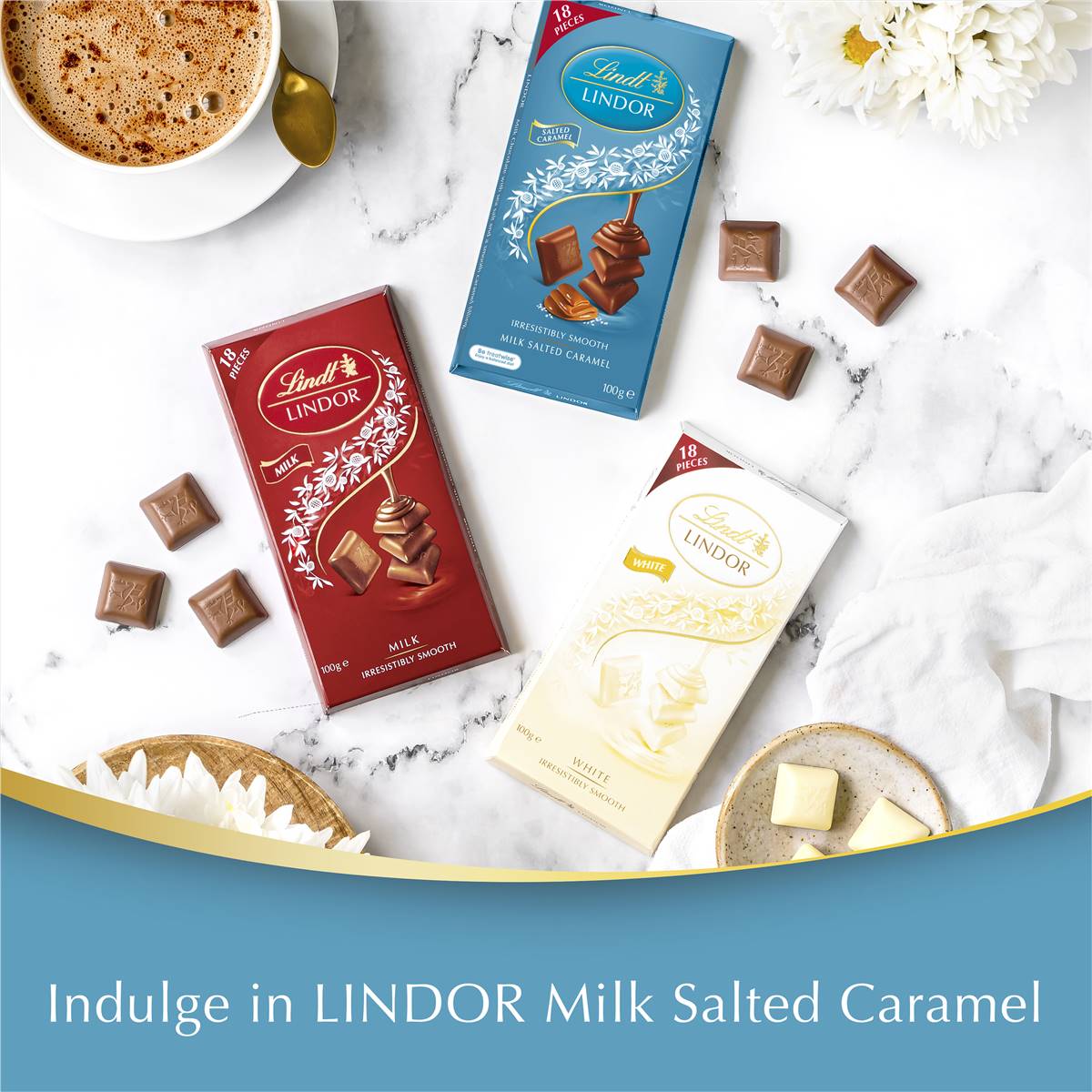 Lindt Lindor Milk Salted Caramel Chocolate Block 100g | Woolworths