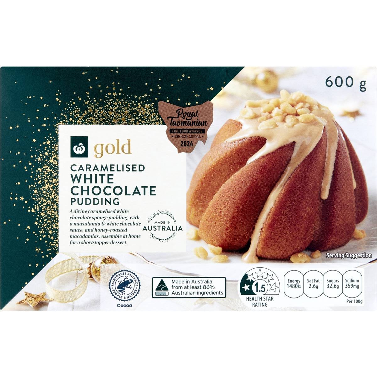 Woolworths Gold Caramelised White Chocolate Pudding 600g Woolworths