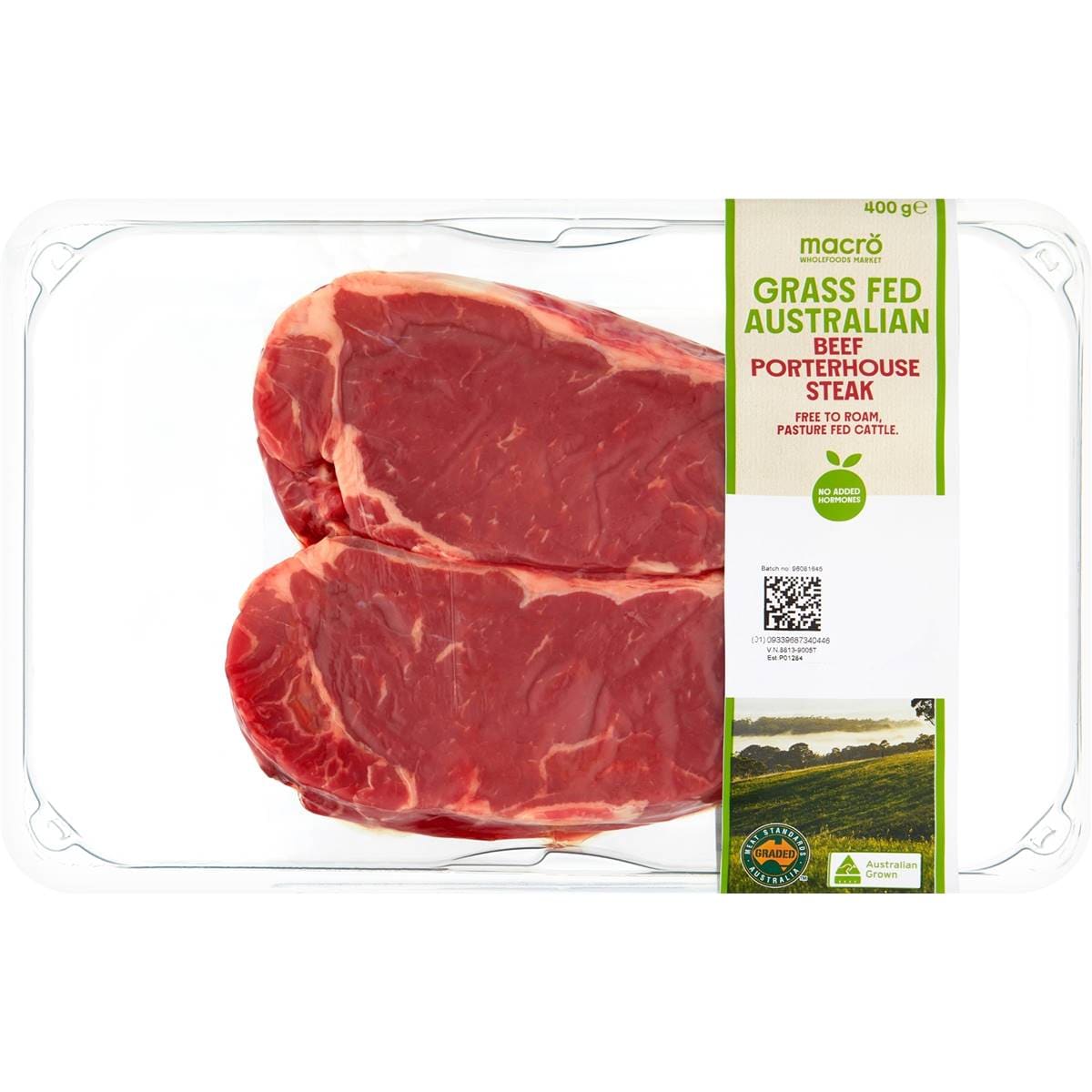 Macro Grass Fed Beef Porterhouse Steaks 2 Pack 400g Woolworths