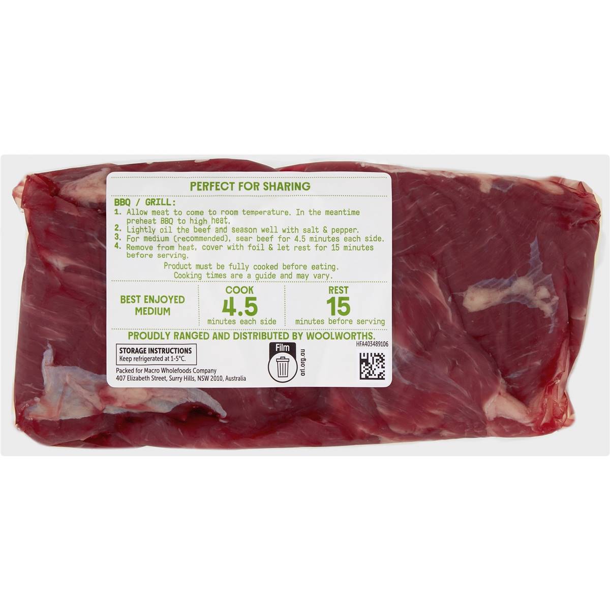 Macro Wholefoods Market Grass Fed Australian Bbq Rump Steak 250g800g Woolworths