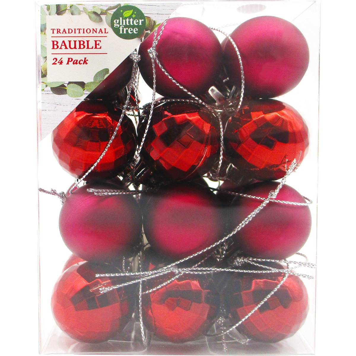 Christmas Decoration Traditional 30mm Baubles Red