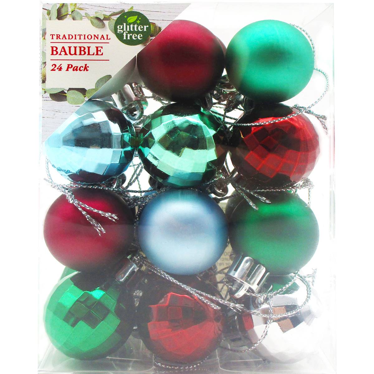 Christmas Baubles 30mm Mixed 