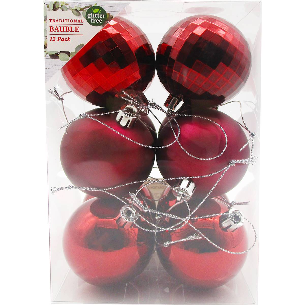 Christmas Baubles 60mm Red 