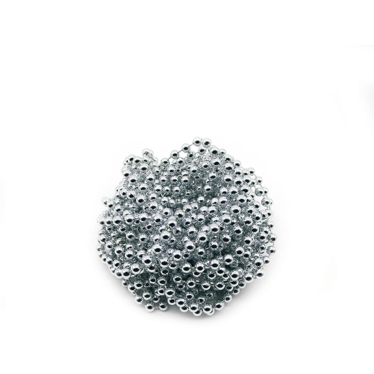 Christmas Decoration 8 Metre Beaded Garland Silver
