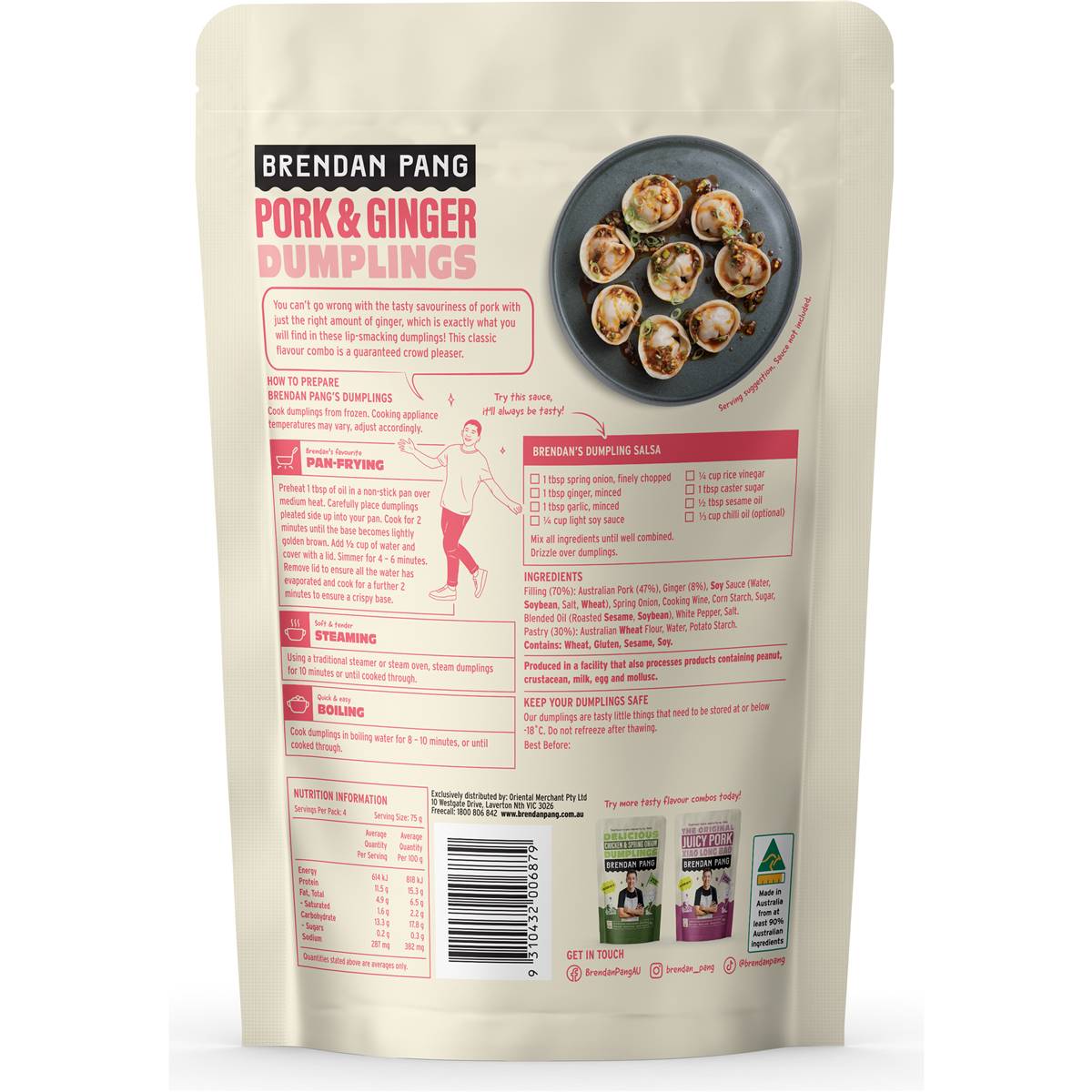 Brendan Pang Pork Ginger Dumpling 300g Woolworths