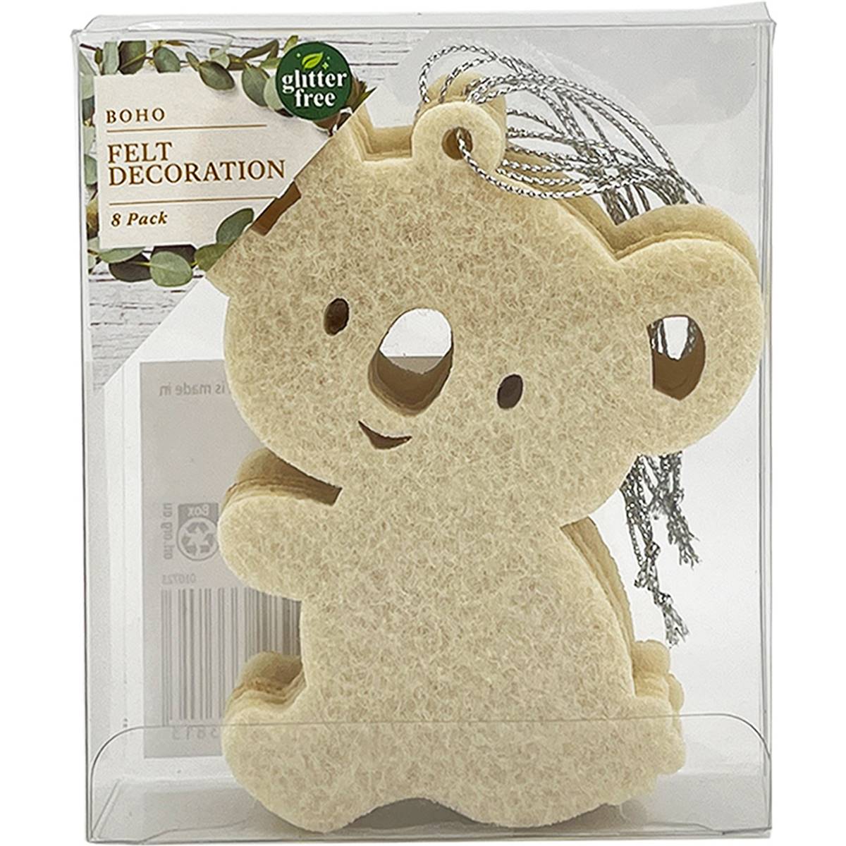 Christmas Decoration Felt Koala Cream 