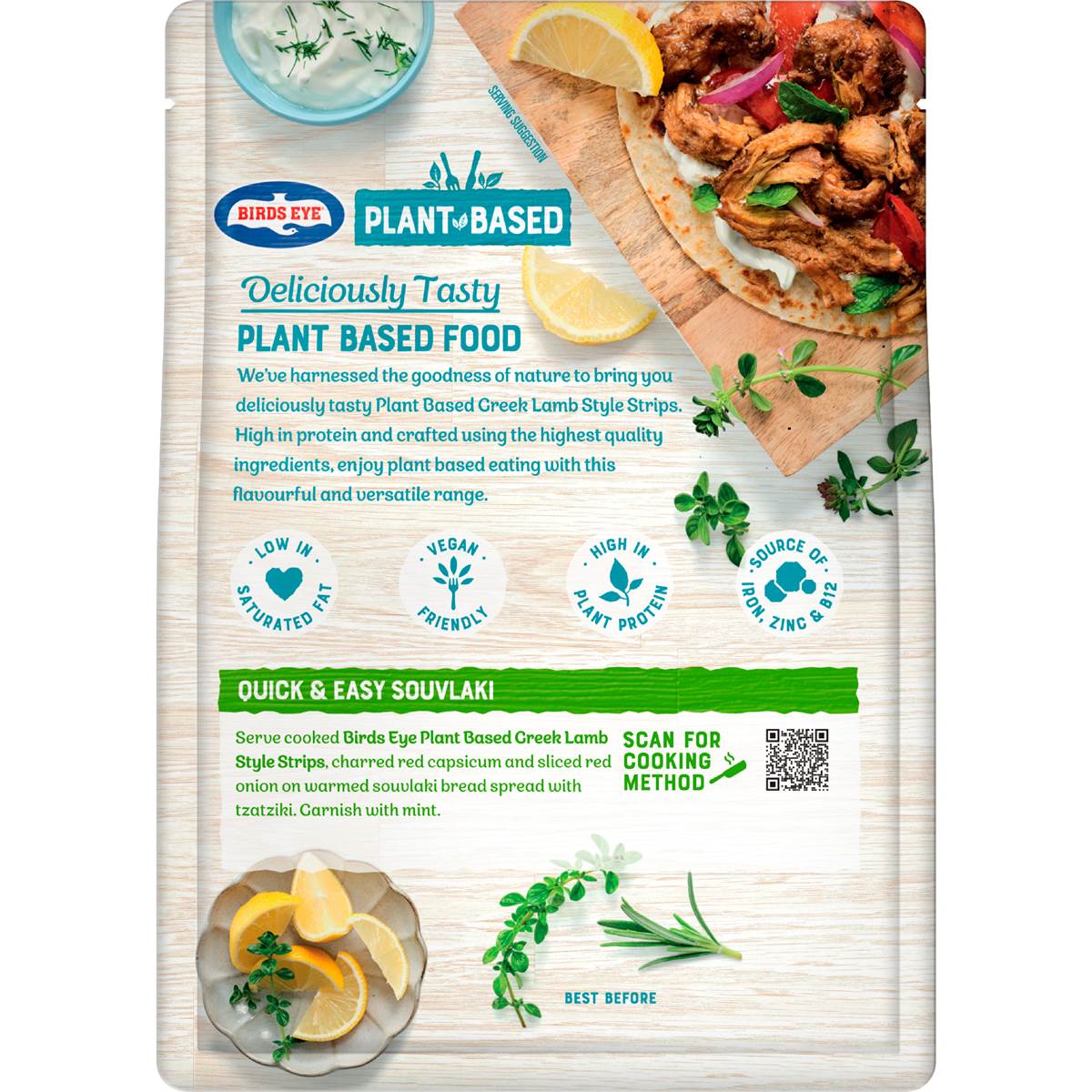 Birds Eye Plant Based Greek Lamb Strips 200g Woolworths