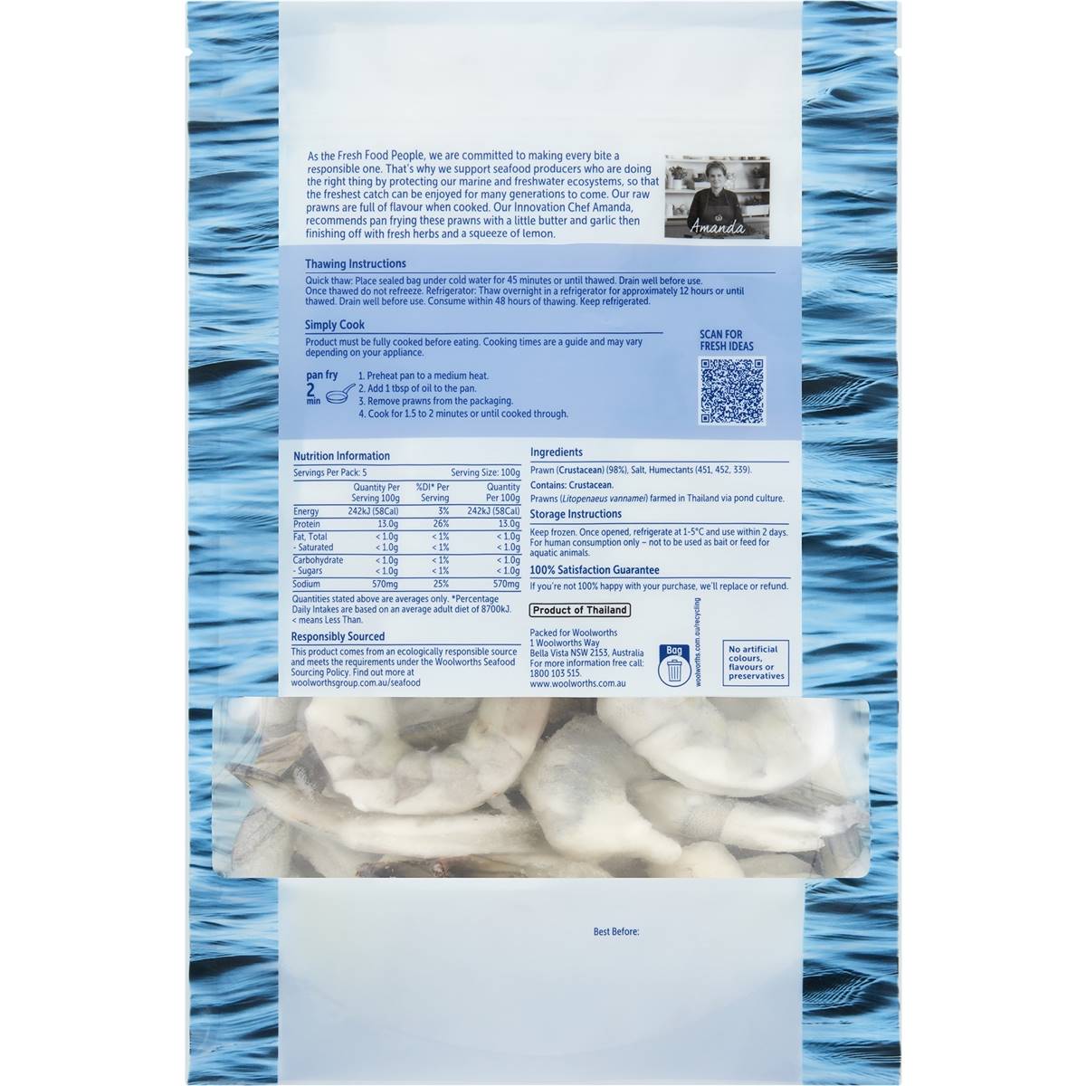 Woolworths Raw Peeled & Deveined Prawns 500g Woolworths