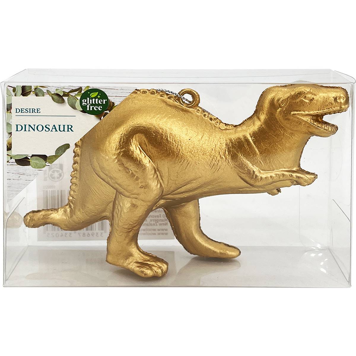 Christmas Decoration Animals T-rex Gold 