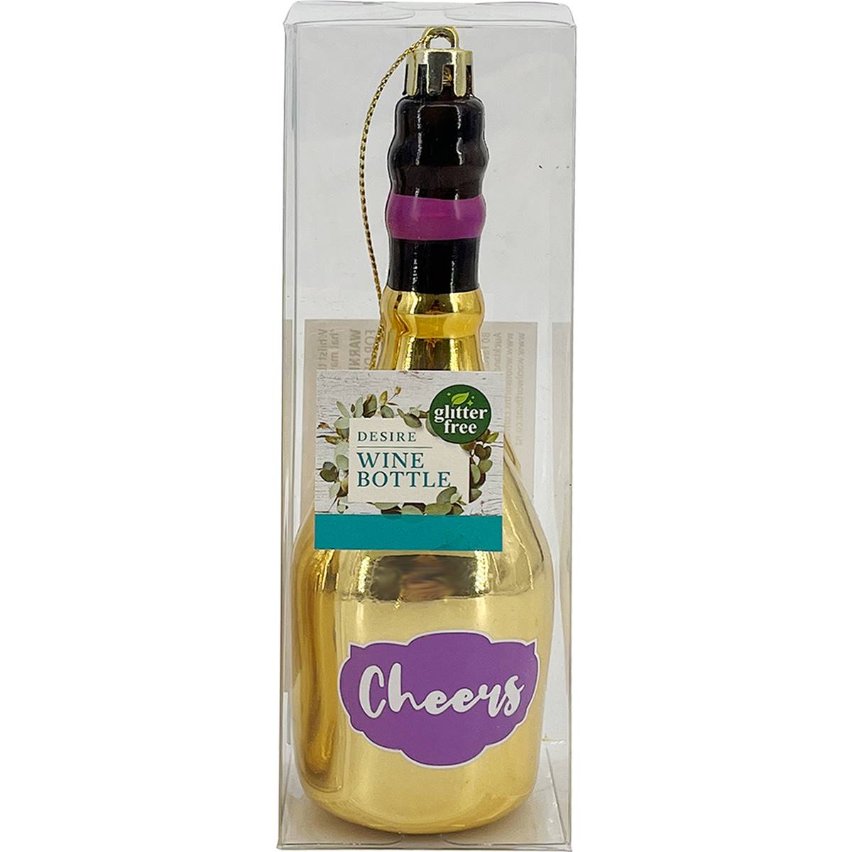 Christmas Decoration Wine Bottle Purple 
