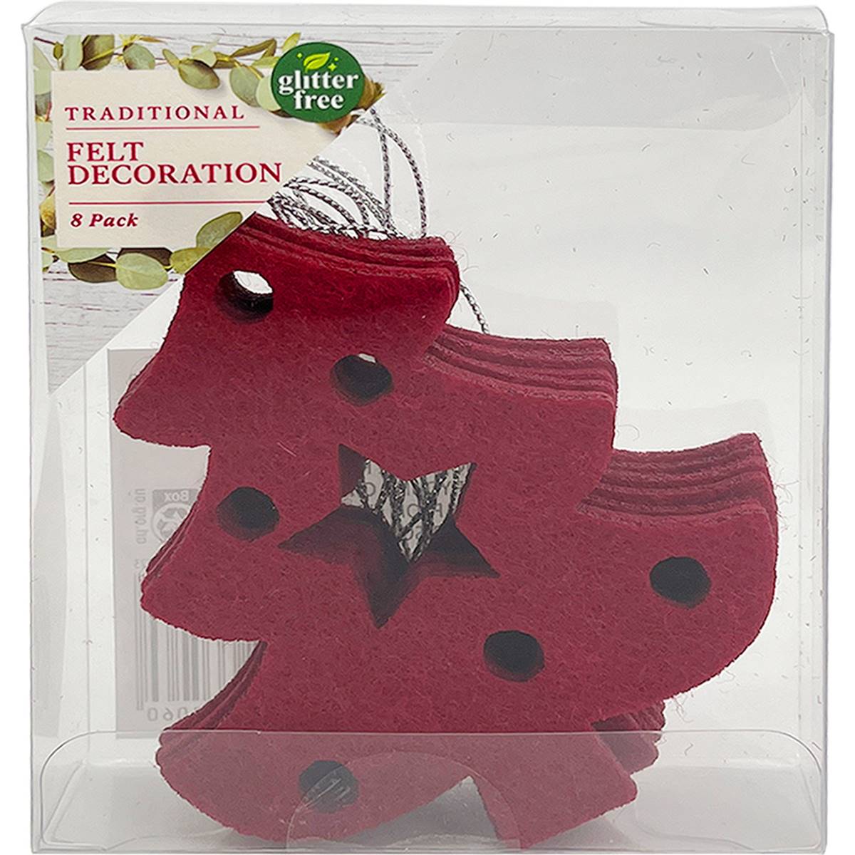 Christmas Decoration Traditional Felt Tree Red