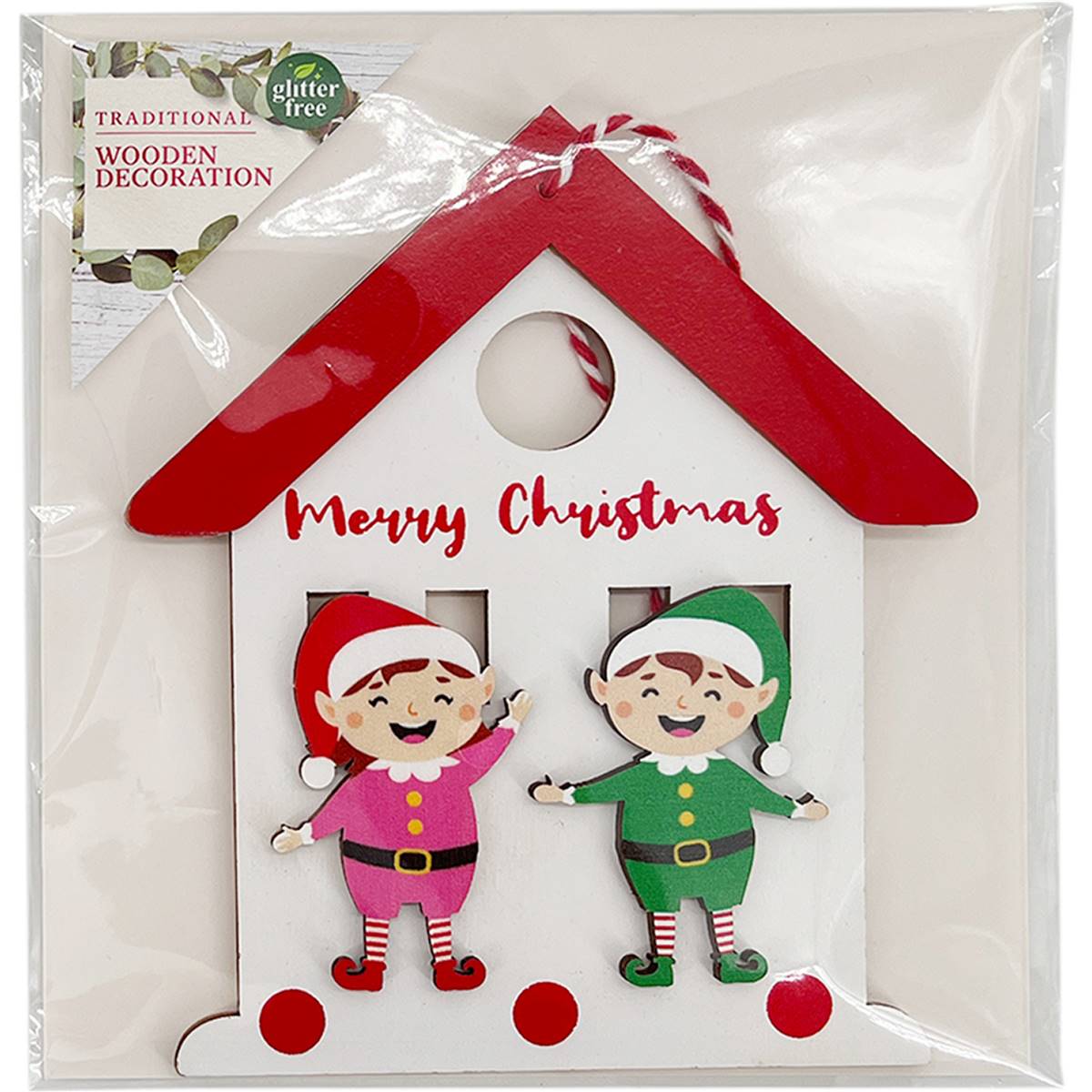 Christmas Decoration Traditional Wooden House Elf