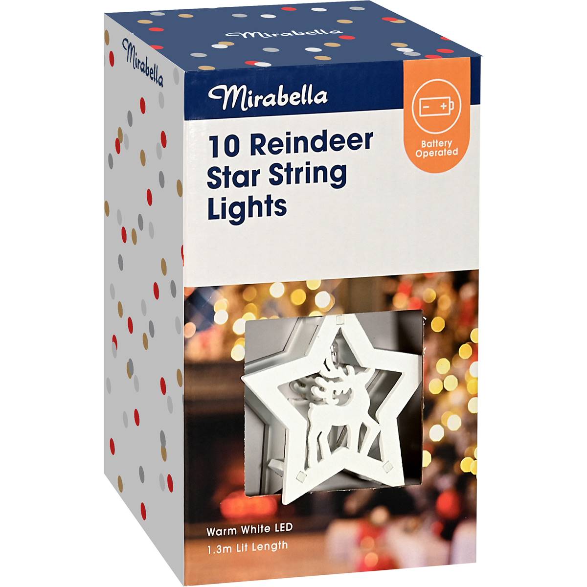 Mirabella Reindeer Star String Lights 