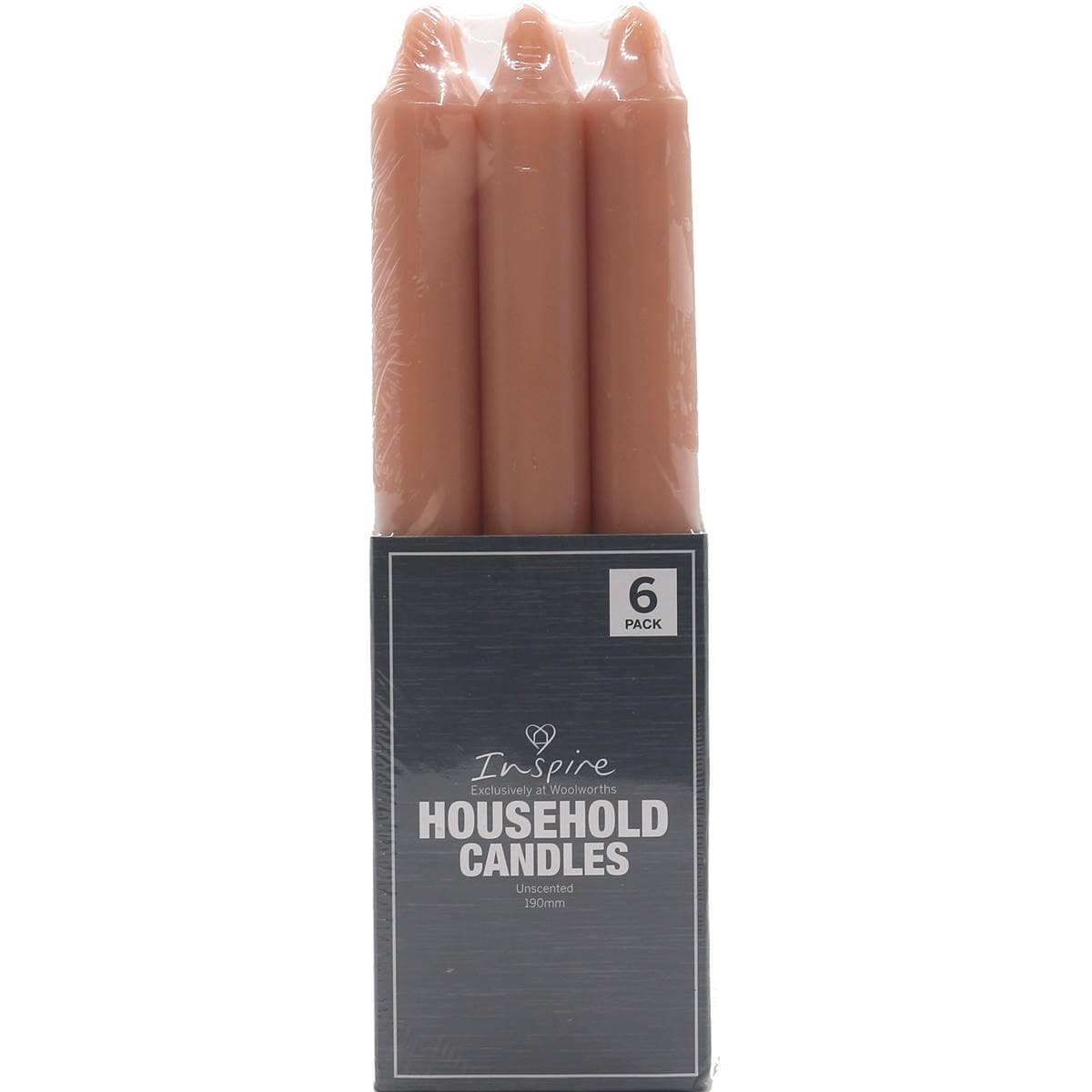 Inspire Household Candles Unscented 6 Pack Woolworths