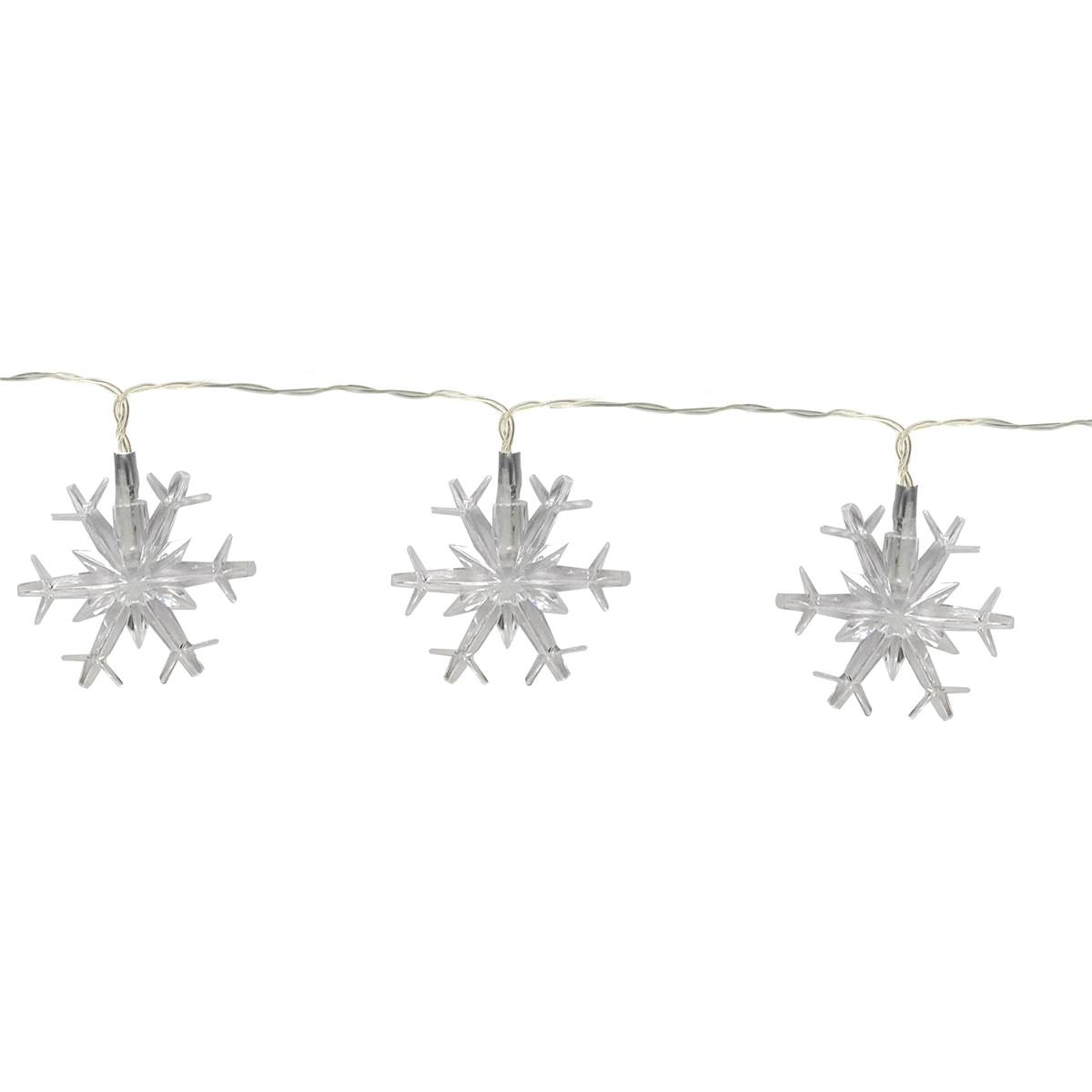 Mirabella Christmas Solar Powered 30 Snowflake String Lights 2.9m Each ...