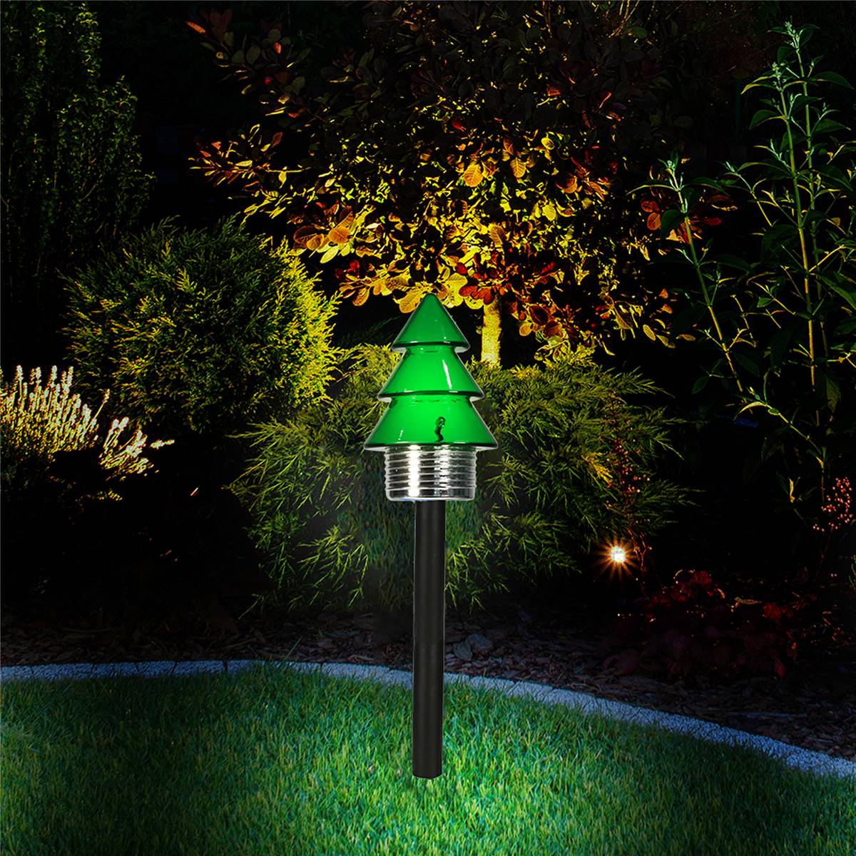 Mirabella Christmas Solar Powered Tree Stake Light Each Woolworths