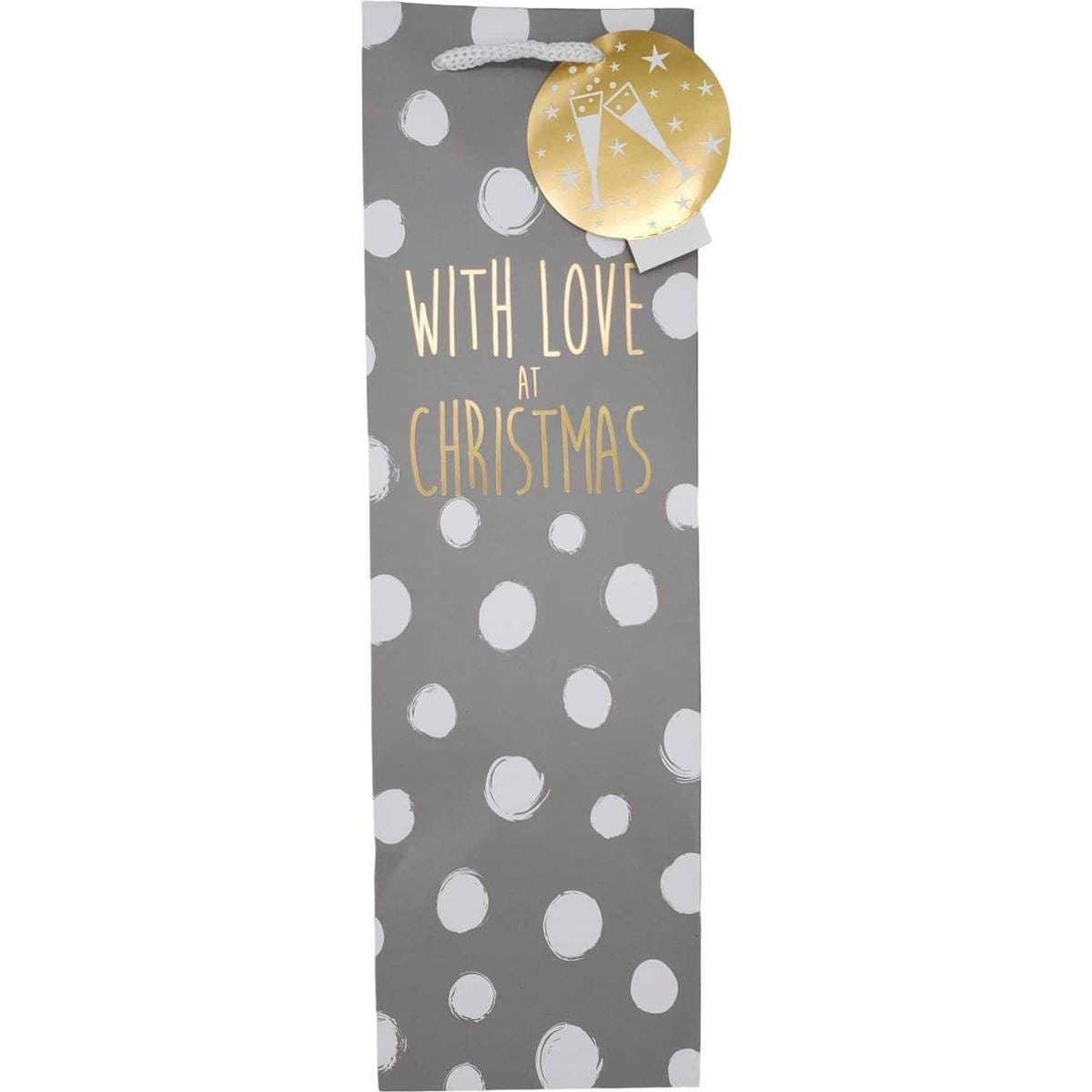 Christmas Gift Bag Bottle Silver Each | Woolworths
