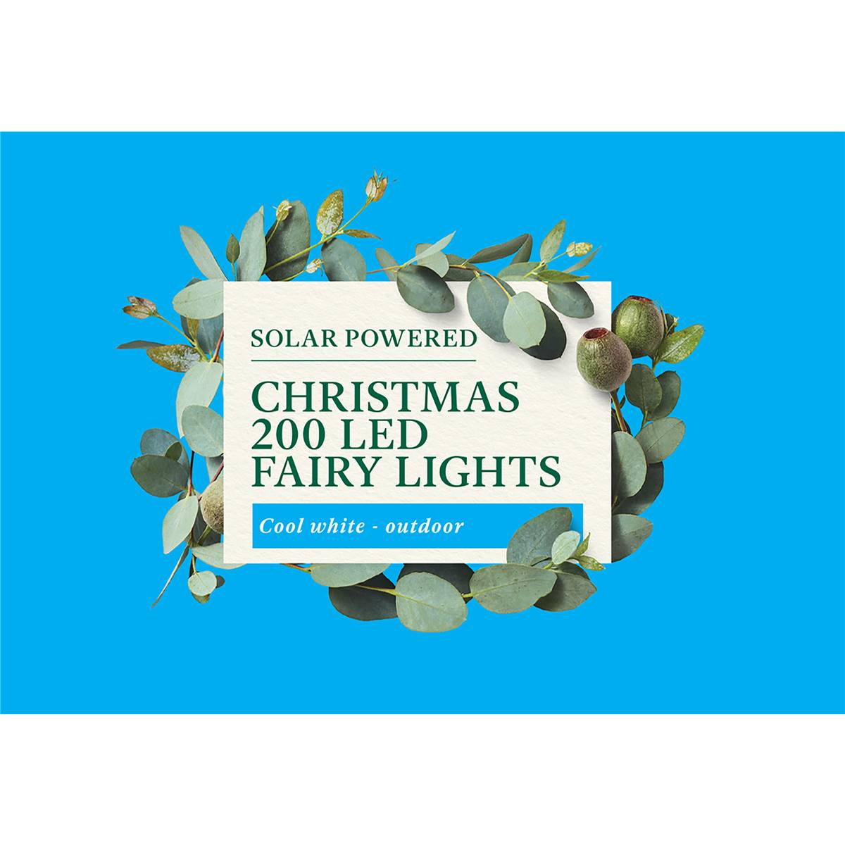 Christmas Solar Powered 200 Led Fairy Lights Outdoor White 19.9m Each