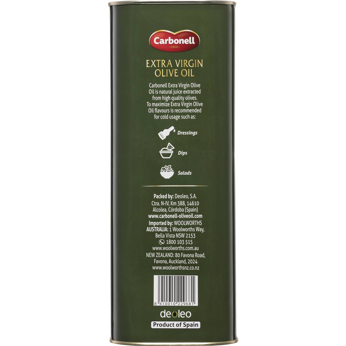 Carbonell Extra Virgin Olive Oil 4l Woolworths