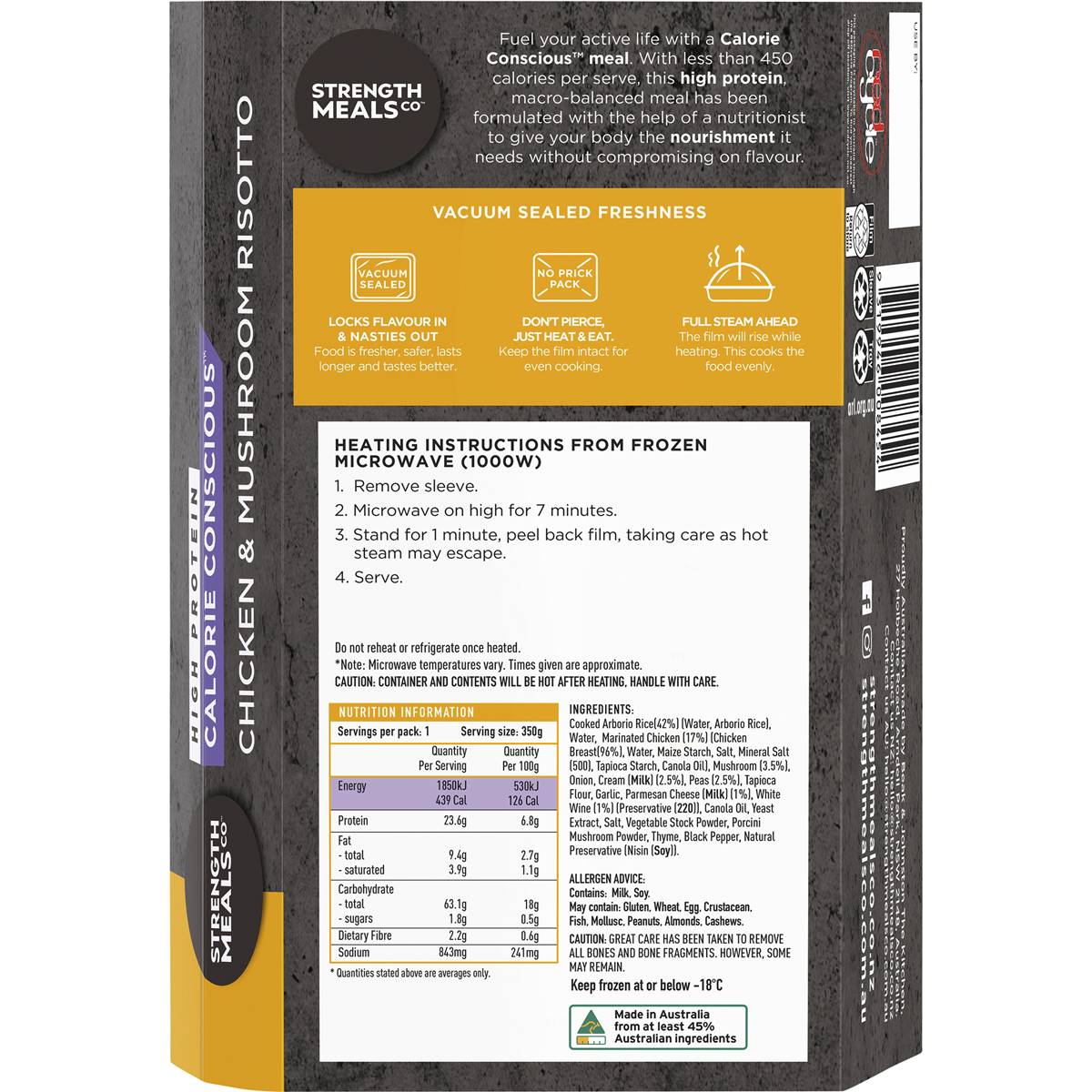 Strength Meals Co Calorie Conscious Chicken & Mushroom Risotto 350g