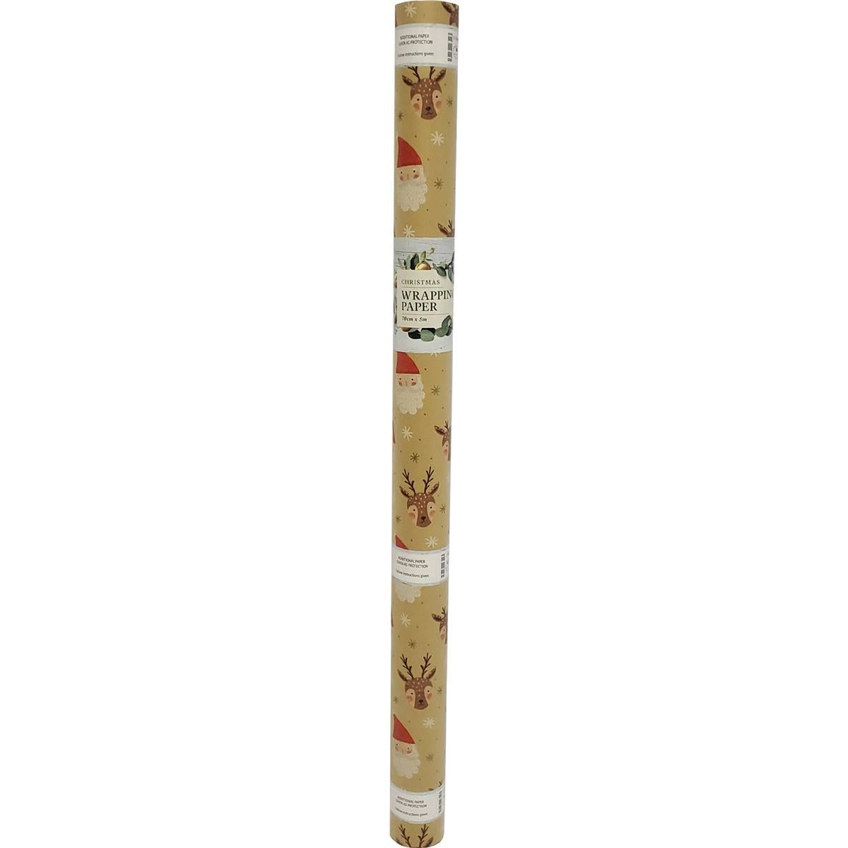 Christmas Kraft Wrapping Paper Character 5m Each Woolworths