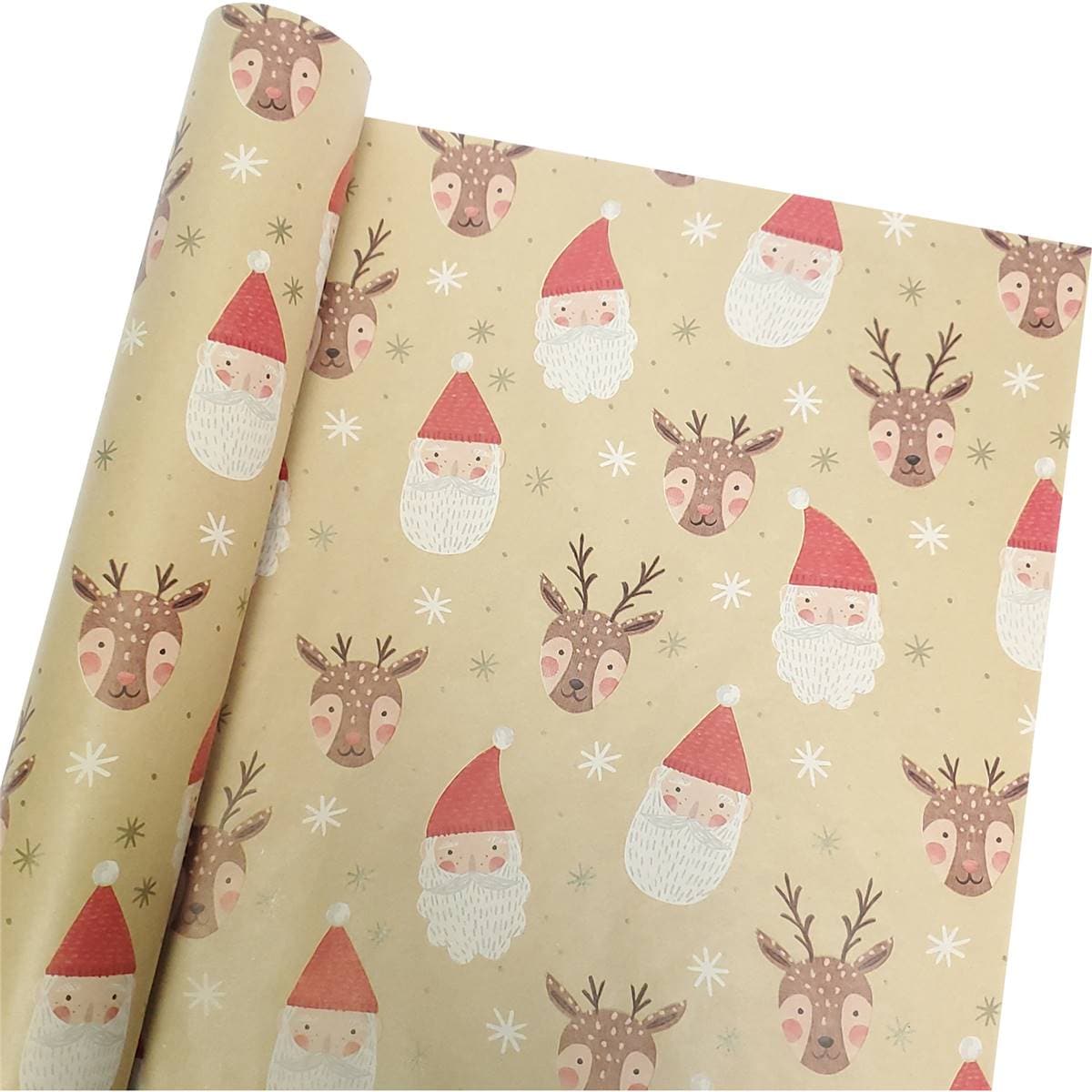 Christmas Kraft Wrapping Paper Character 5m Each Woolworths