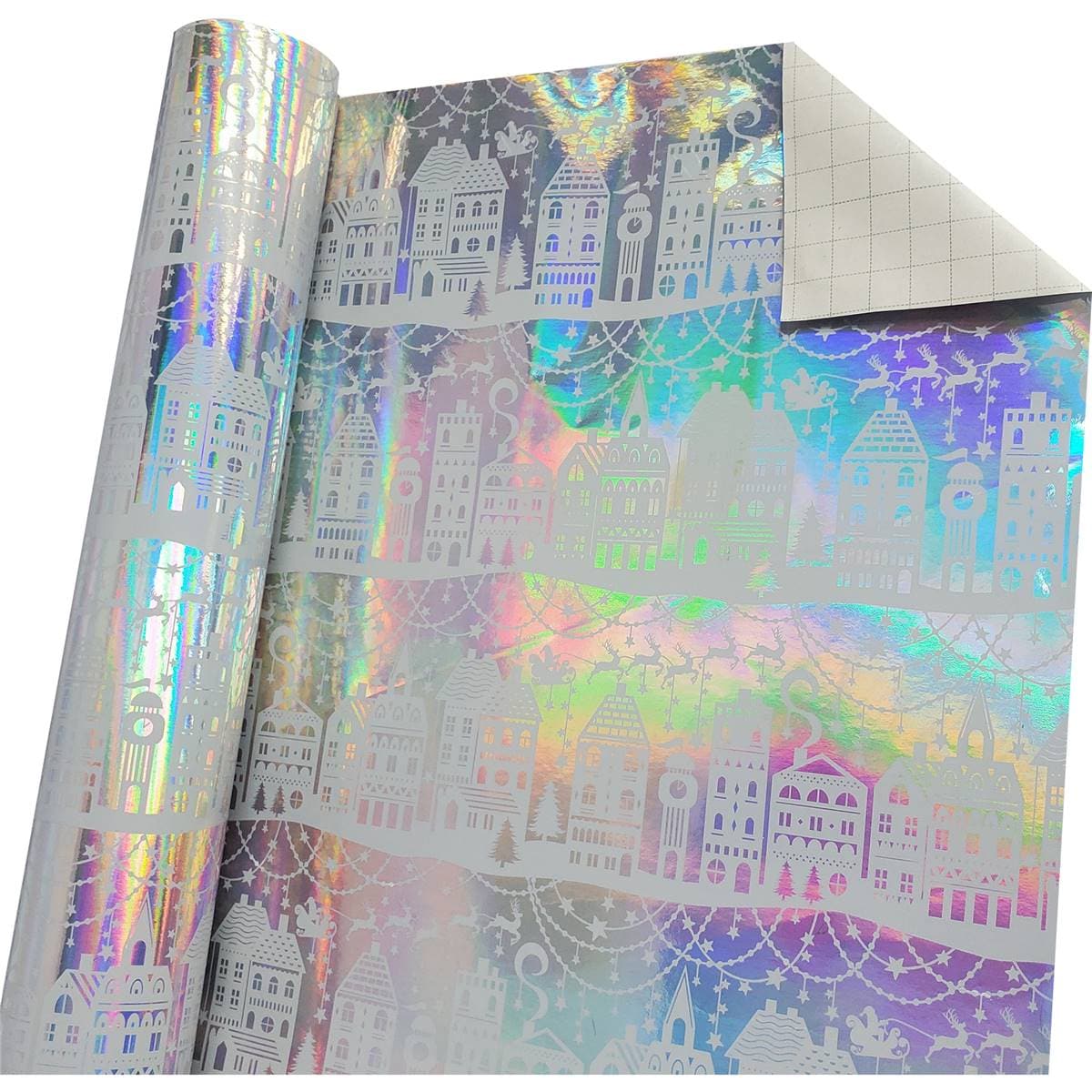 Christmas Wrapping Paper Foil Iridescent 5m Each Woolworths