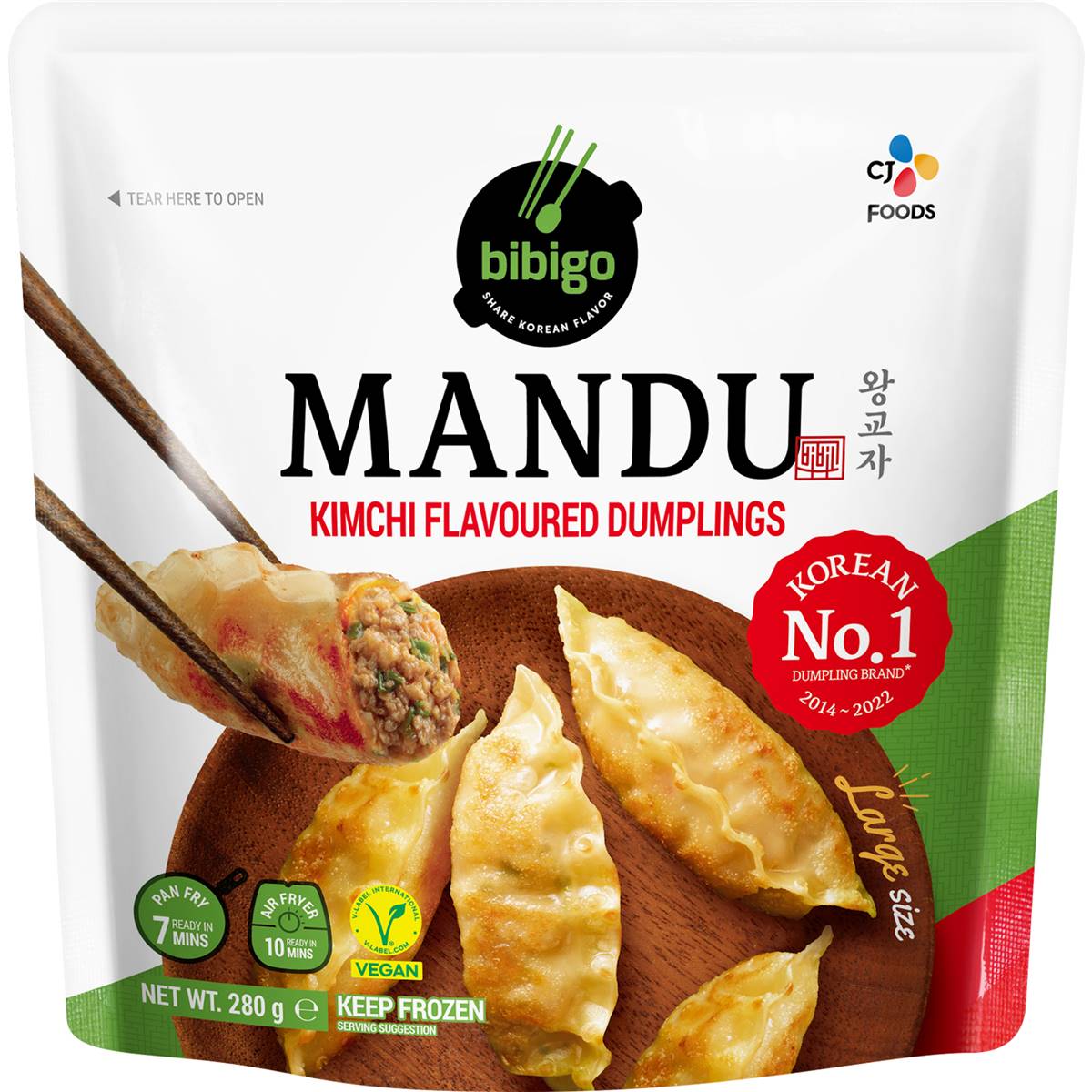 Bibigo Mandu Kimchi Flavoured Dumplings 280g | Woolworths