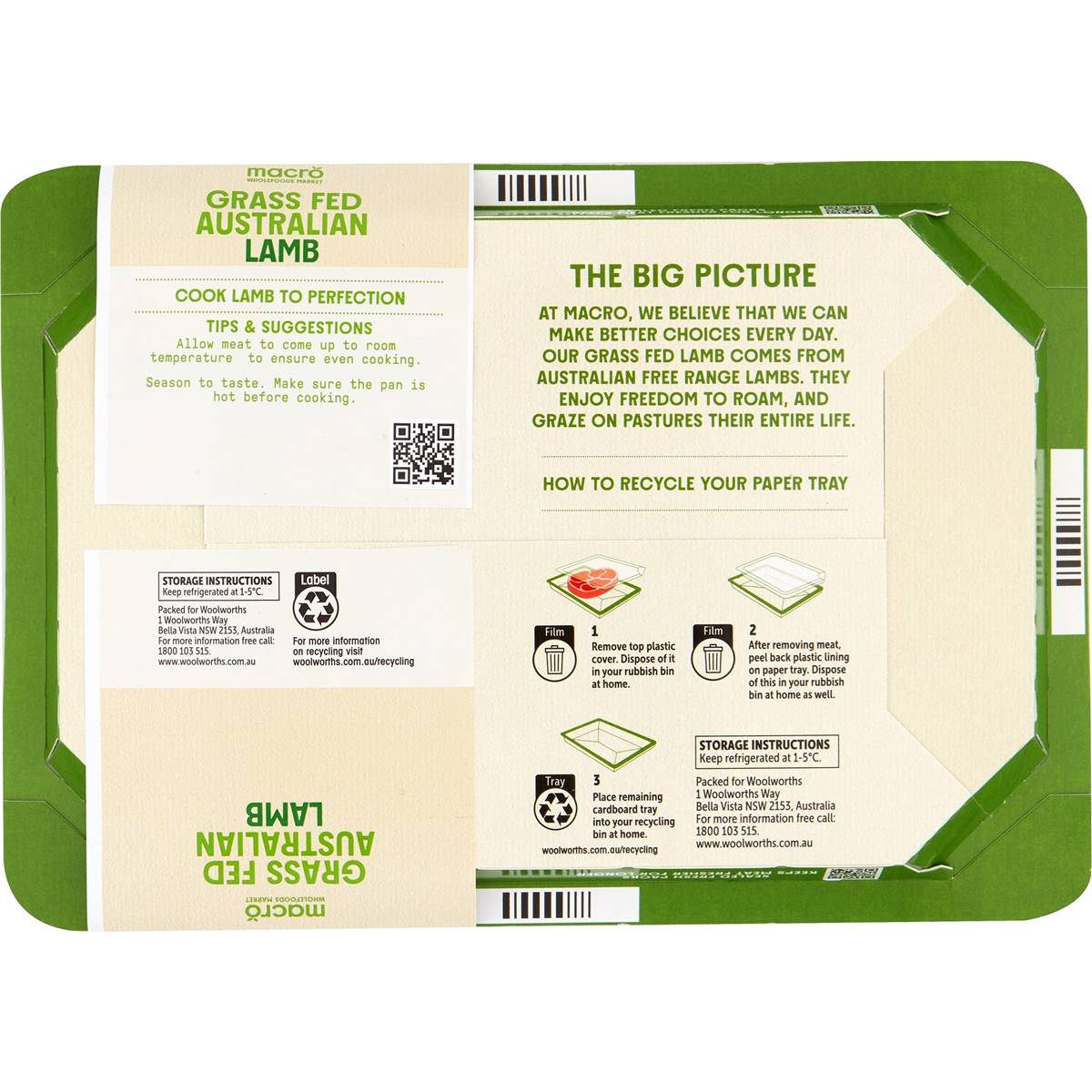 Macro Grass Fed Australian Lamb Trimmed Loin 180g 320g Woolworths