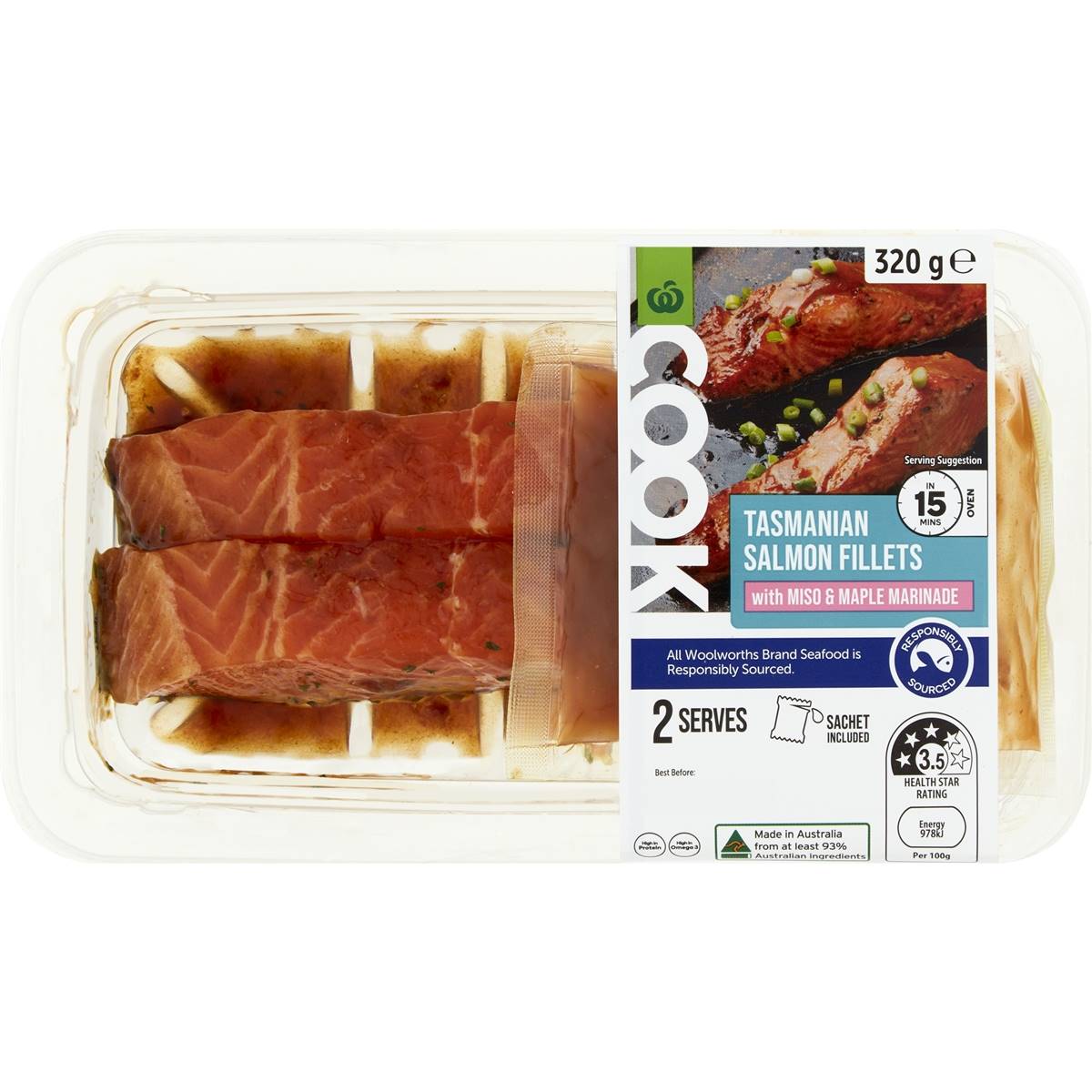 Woolworths Cook Salmon Fillets With Miso & Maple Marinade 320g Woolworths