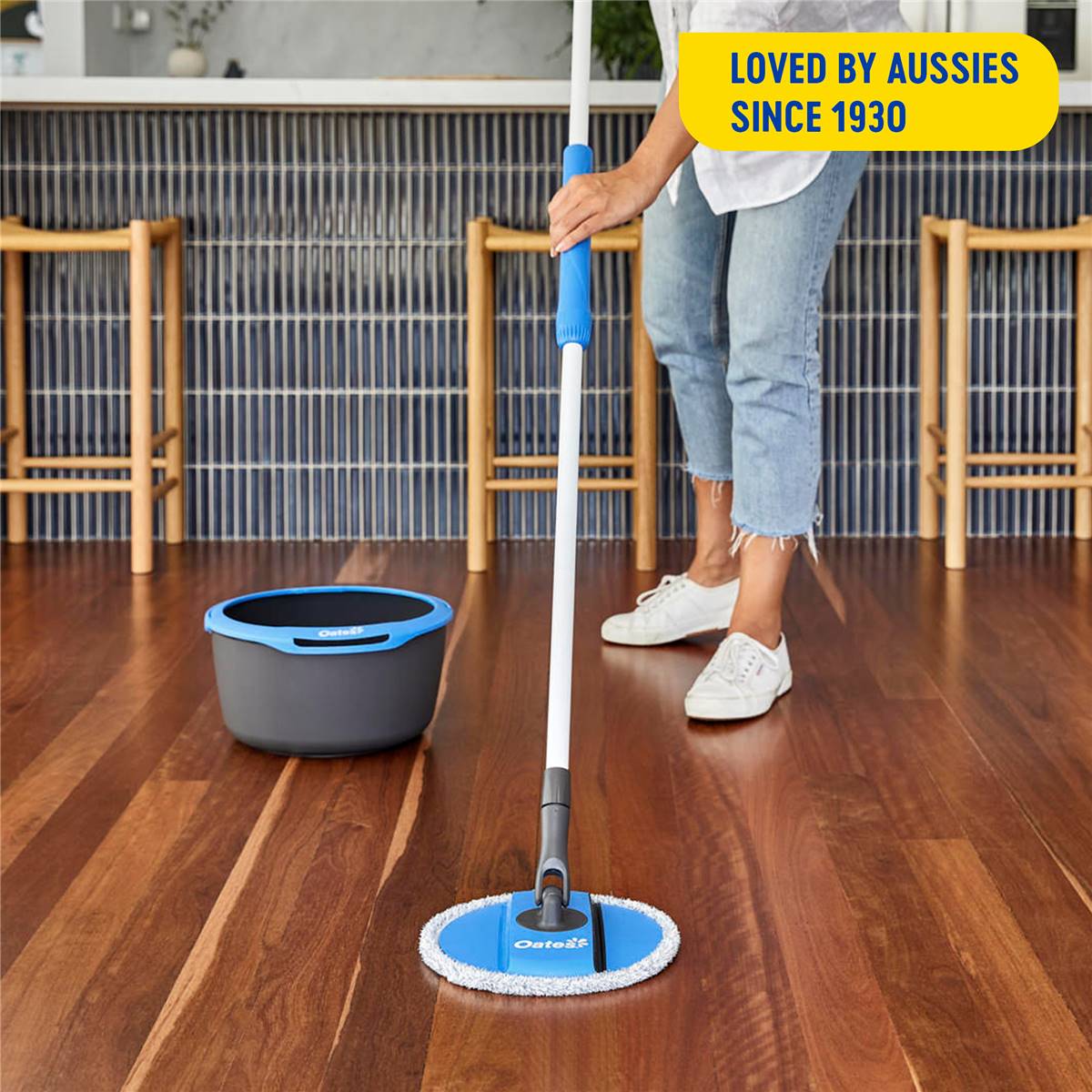 Oates Spin & Clean Compact Spin Mop & Bucket Set Each Woolworths