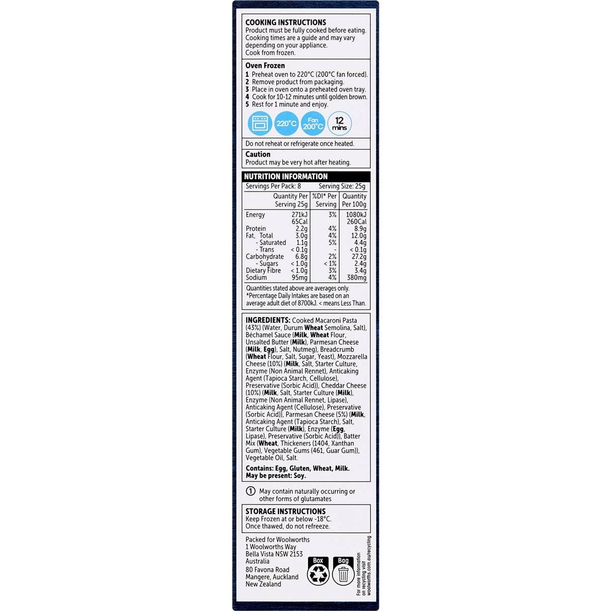 Woolworths Macaroni & Cheese Balls 8 Pack Woolworths